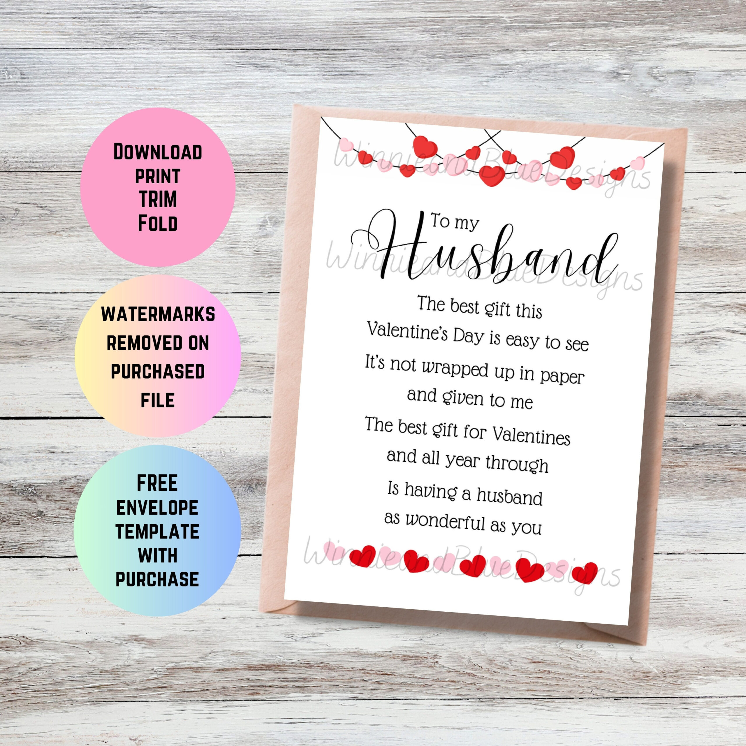 Romantic Valentine&amp;#039;S Day Card For Husband: Heartfelt Poem inside Printable Valentine Cards For Husband