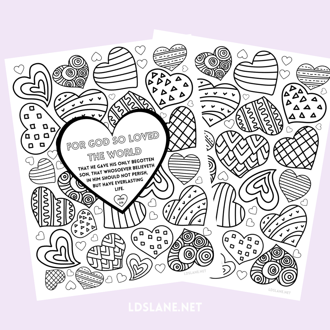 Scripture Coloring Page - John 3:16 for For God So Loved The World Valentine Printable