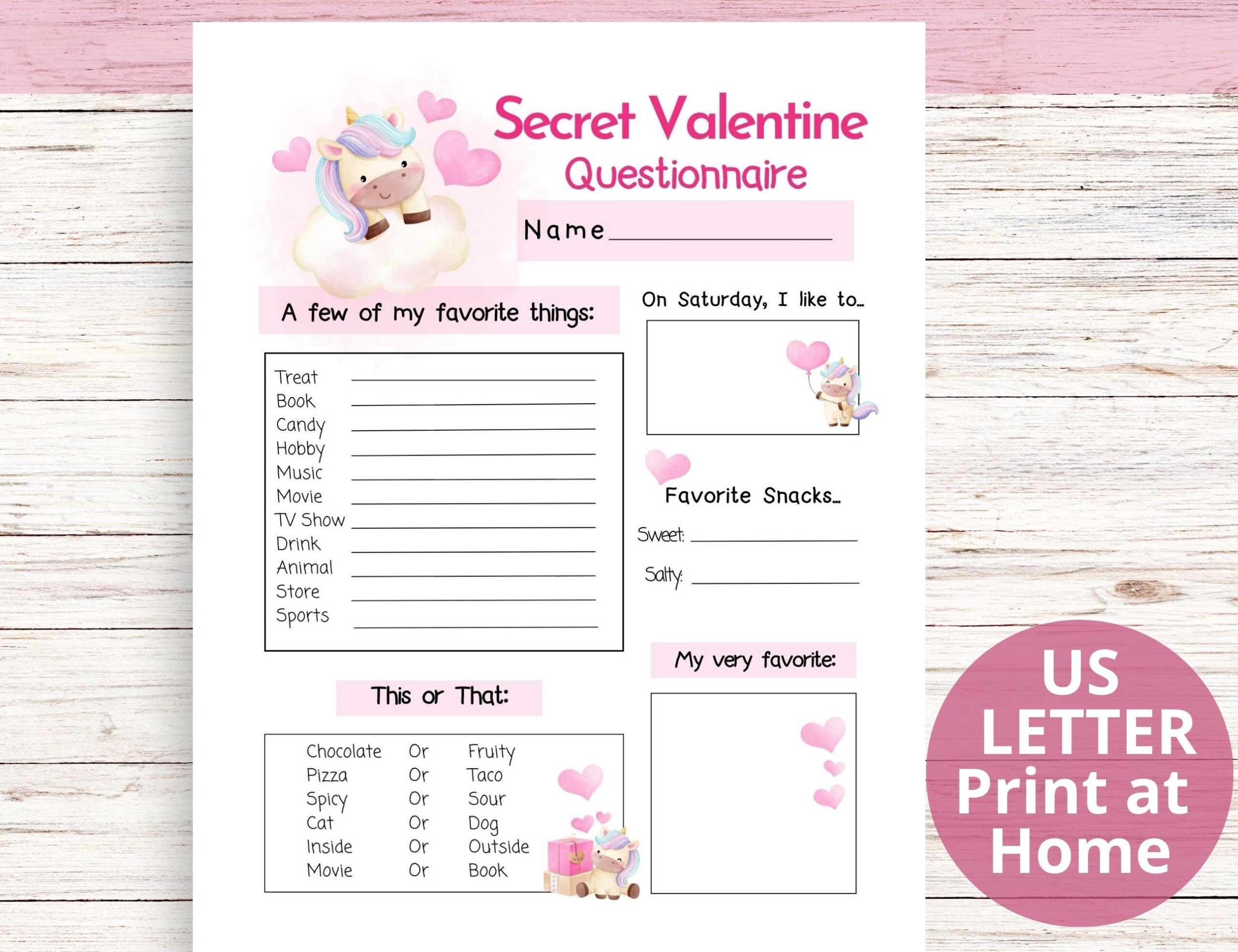 Secret Valentine Questionnaire, Valentine&amp;#039;S Day Secret Valentine within Secret Valentine Questionnaire Free Printable