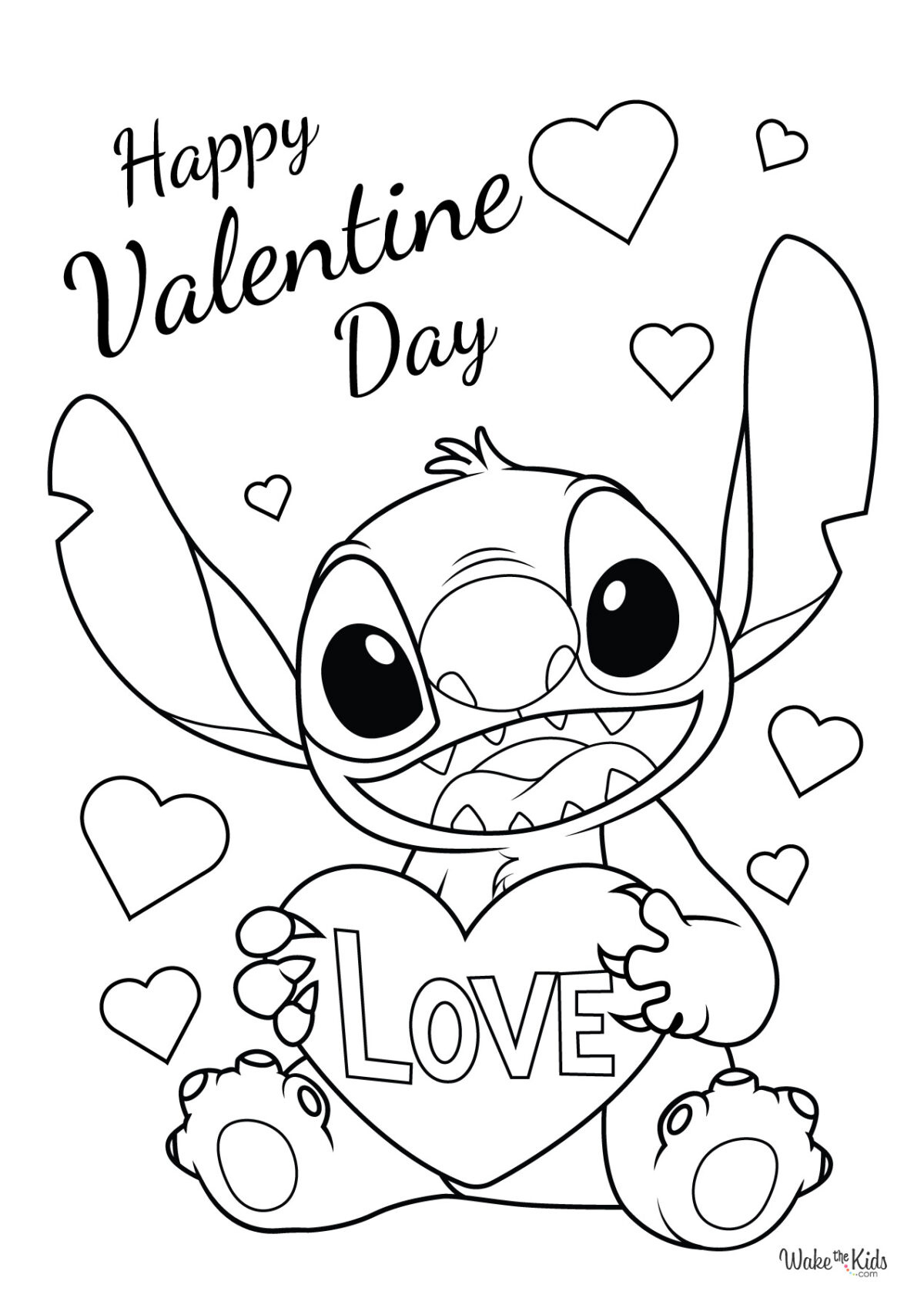 Stitch Coloring Book Adult Stitch Valentines Coloring Pages Free regarding Stitch Valentine Coloring Page Printable