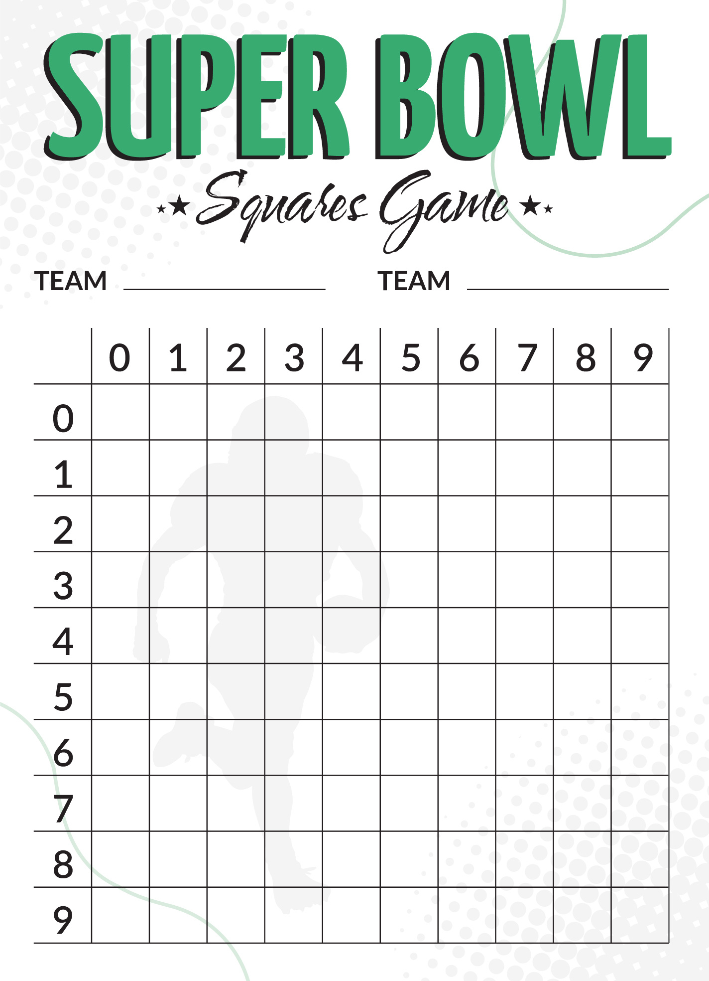Super Bowl Betting Squares Free Google Docs Template - Gdoc.io pertaining to Printable Super Bowl Betting Board