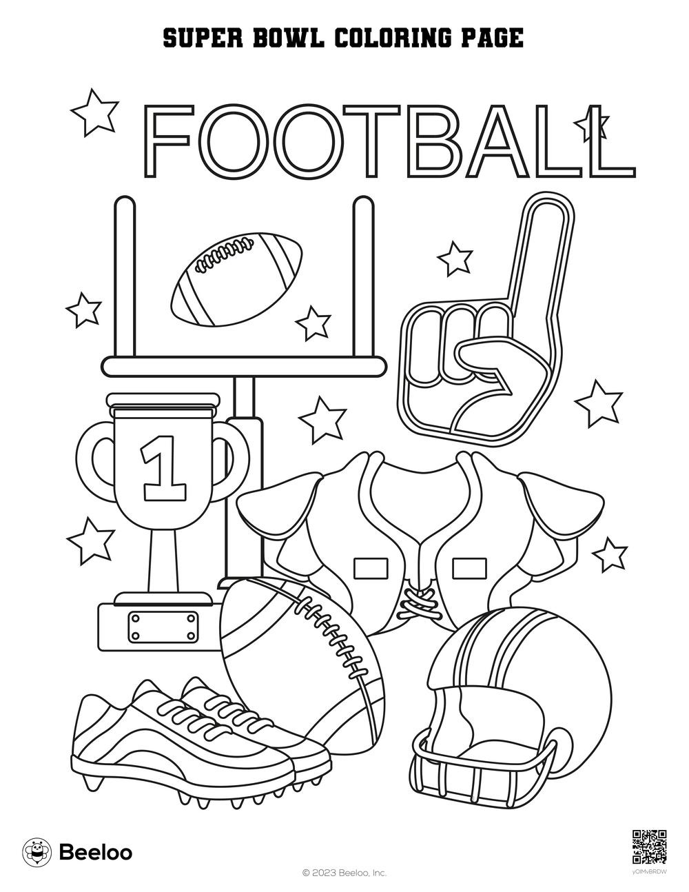 Super Bowl Coloring Page • Beeloo Printable Crafts And Activities regarding Super Bowl Coloring Sheets Printable