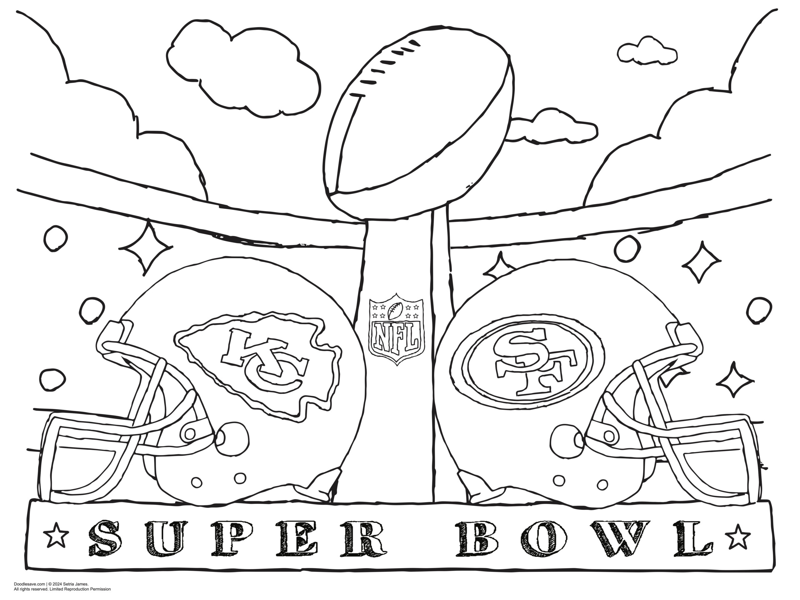 Super Bowl Coloring Pages | Doodles Ave pertaining to Super Bowl Coloring Pages Printable