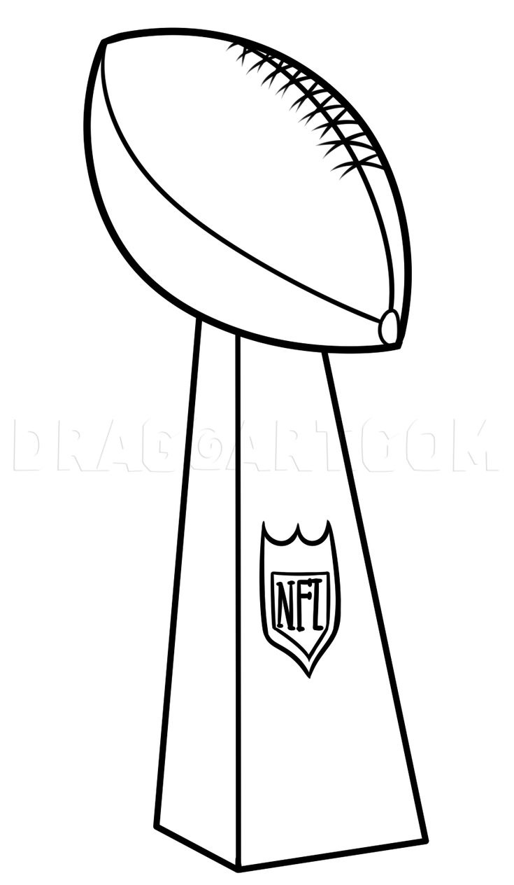 Super Bowl Drawing Lesson, Vince Lombardi Trophy, Drawing, Step within Super Bowl Trophy Printable