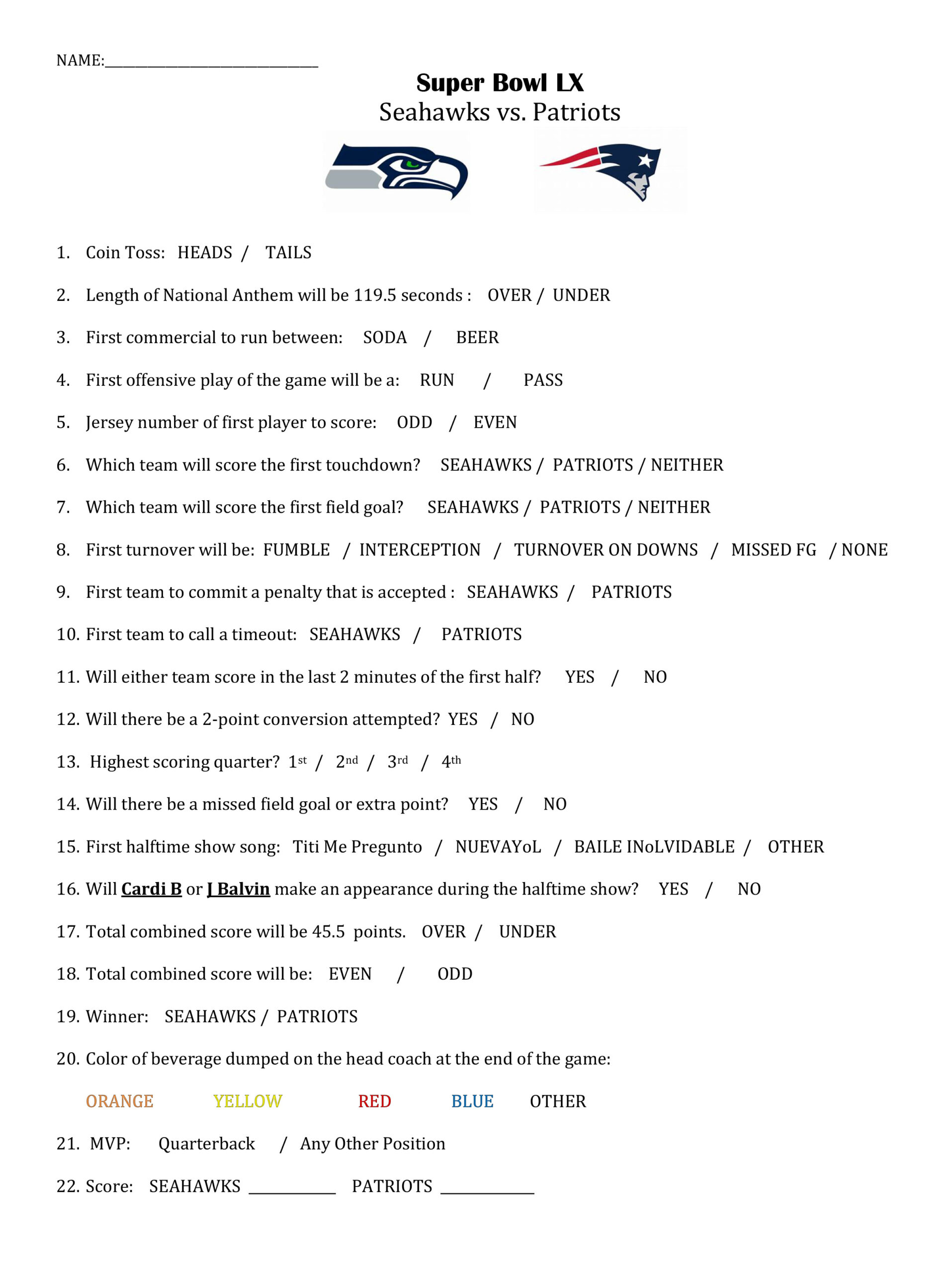 Super Bowl Prop Bets 2026 | The Girl Who Ate Everything throughout 2026 Printable Super Bowl Prop Bets
