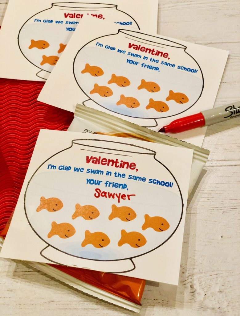 Toddler Goldfish Valentine Printable - #Neverdonewithfun in Goldfish Valentine Printable Free