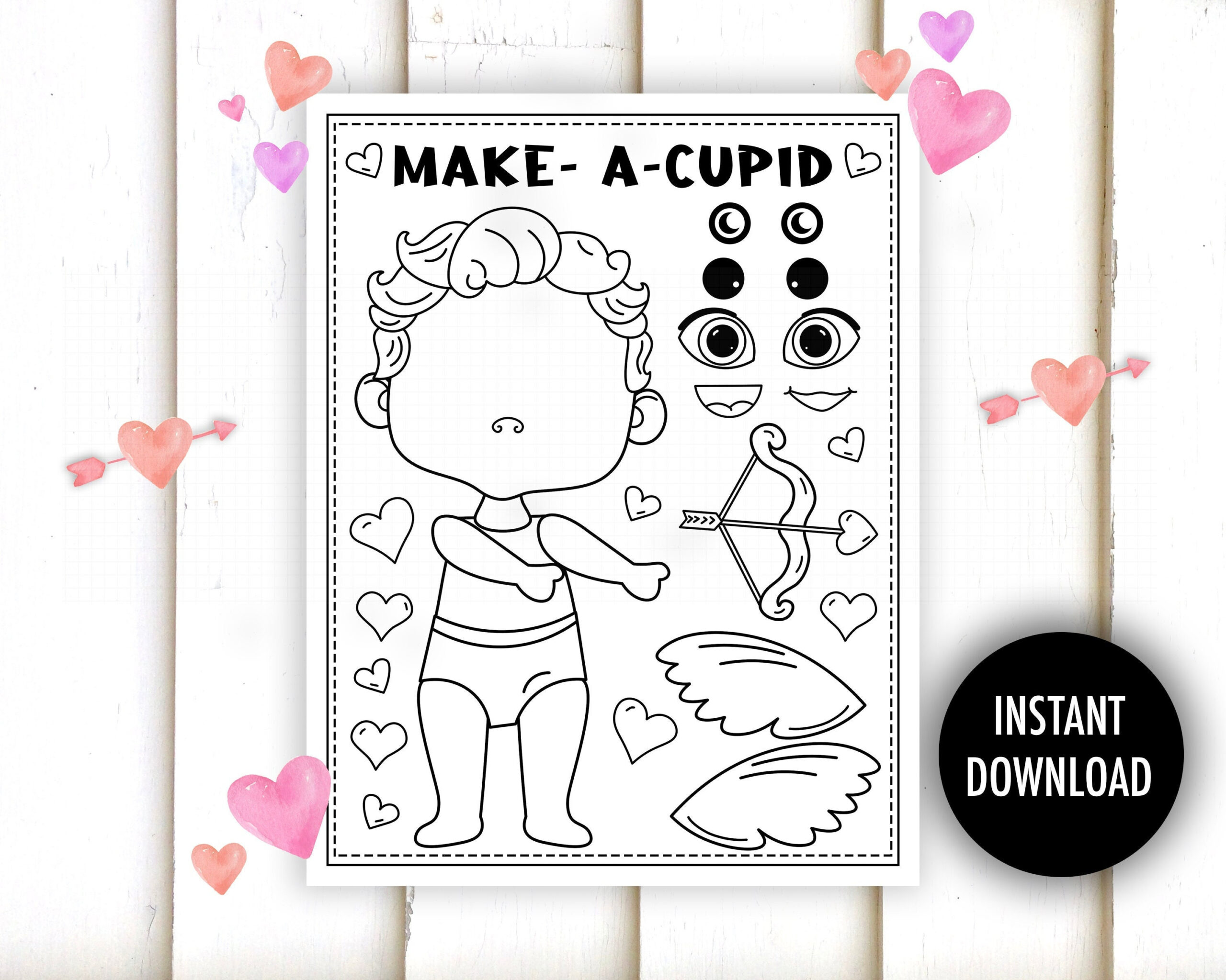 Valentine Cut And Paste Printable - "Valentine Crafts" Cupid intended for Printable Cut Out Printable Valentines Decorations