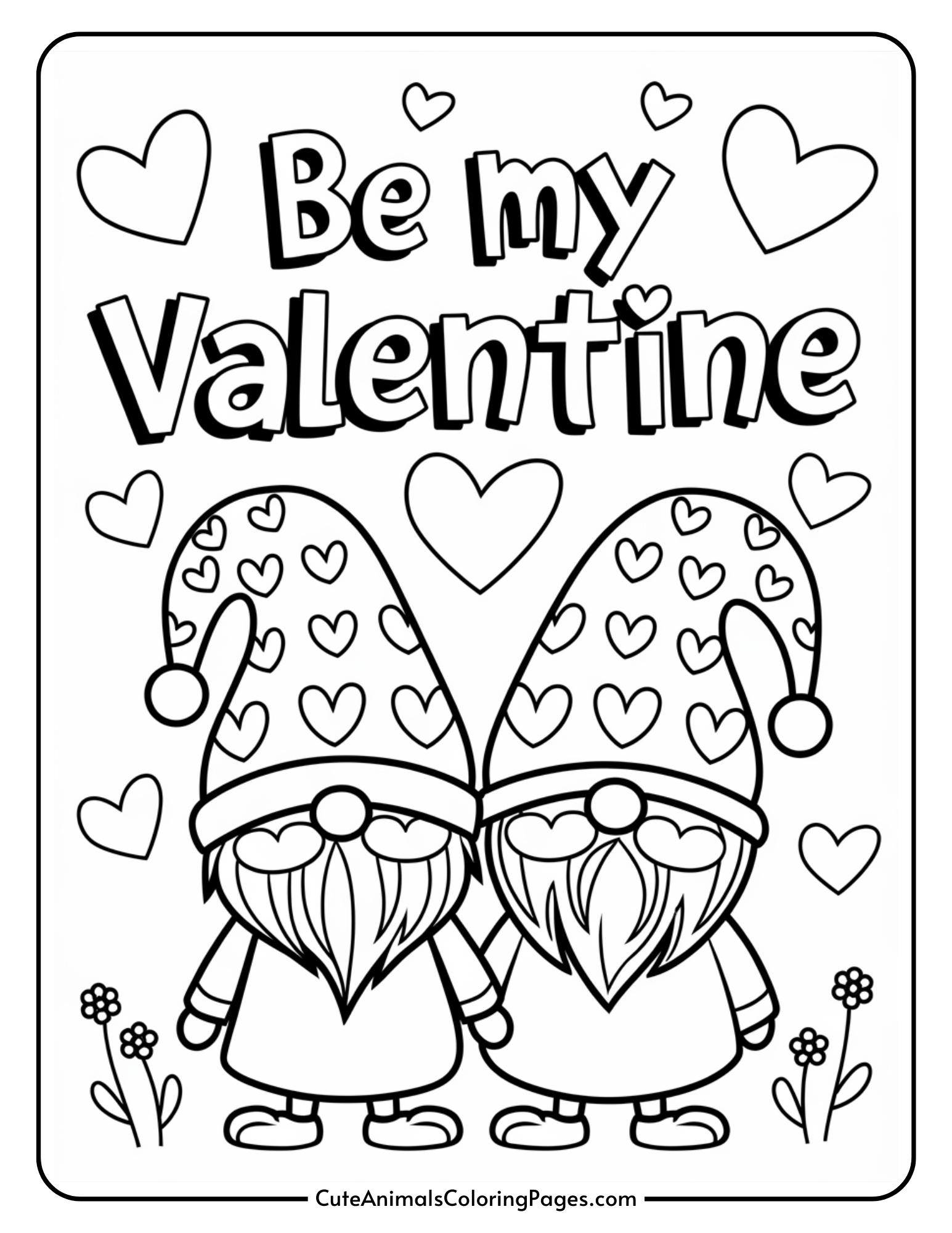 Valentine Gnome Coloring Pages (6 Free Printable Pdf Pages) - Cute with regard to Coloring Pages Free Printable Valentines