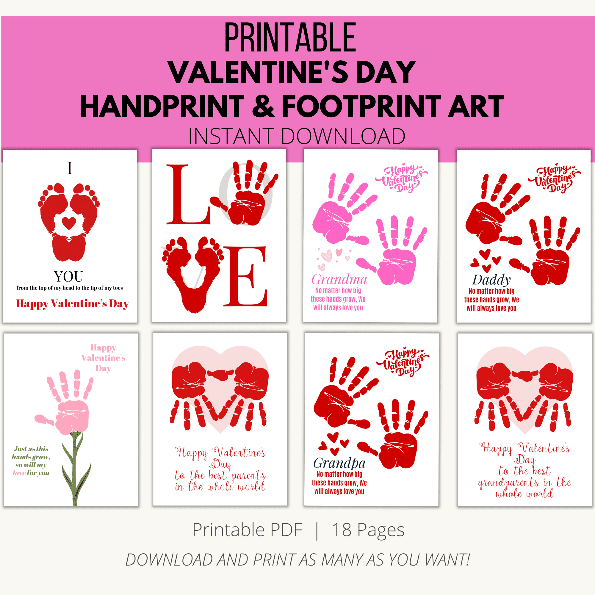 Valentine Handprint Art - Add A Little Adventure pertaining to Free Printable Handprint Valentine Crafts