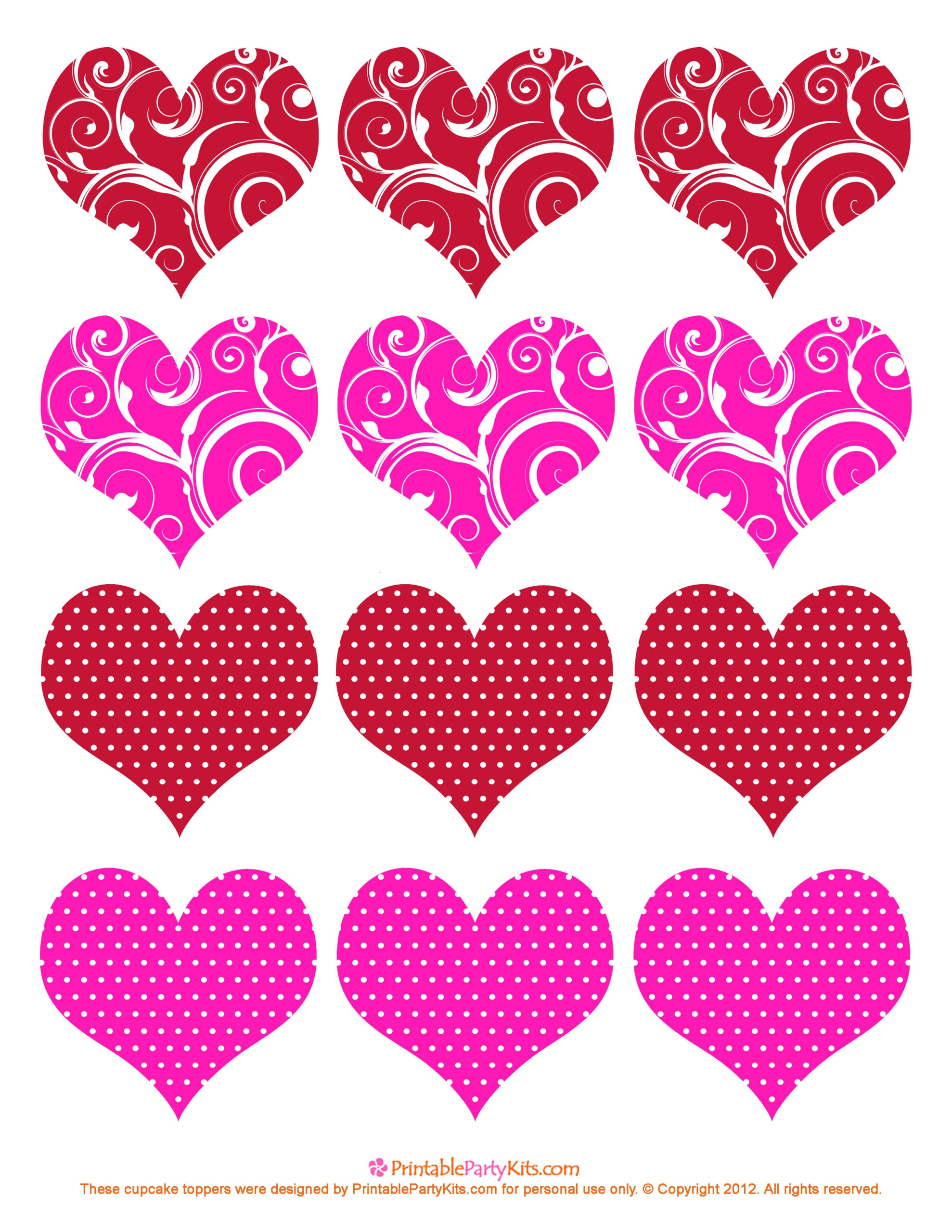 Valentine Hearts Printable - Printable Party Favors pertaining to Free Printable Large Valentine Heart
