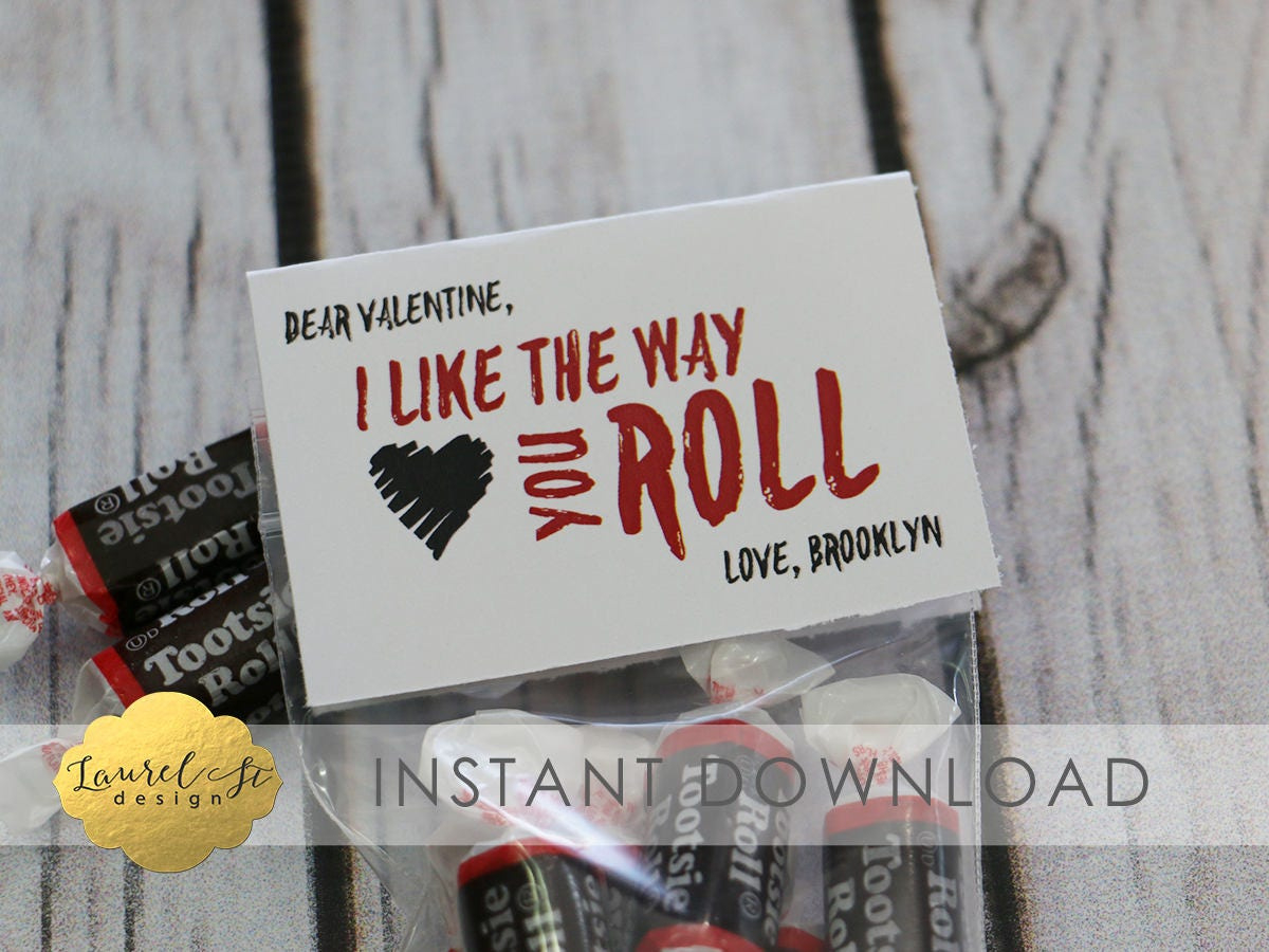 Valentine Printable - I Like The Way You Roll! - Sofort Download inside I Like The Way You Roll Valentine Printable