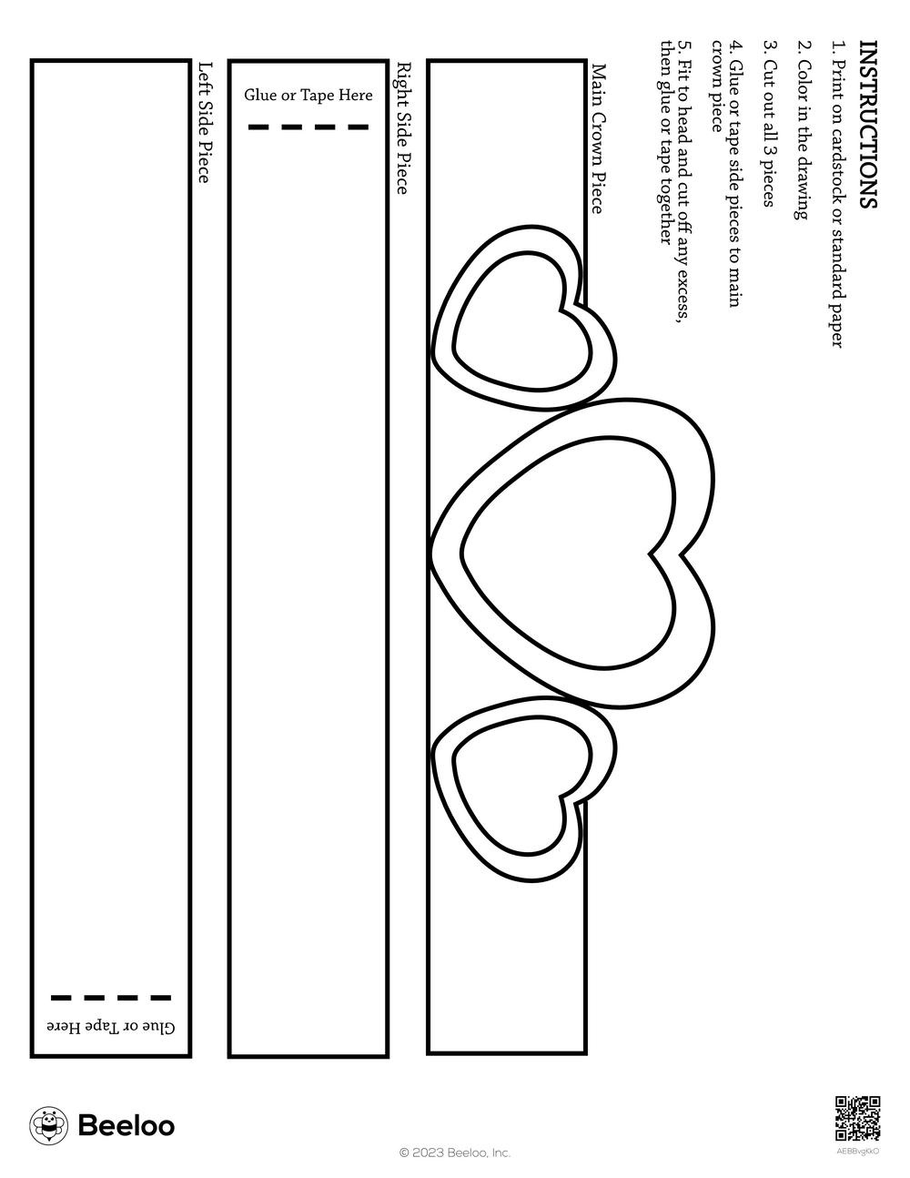 Valentine-Themed Paper Hats • Beeloo Printable Crafts And regarding Printable Valentine Hat