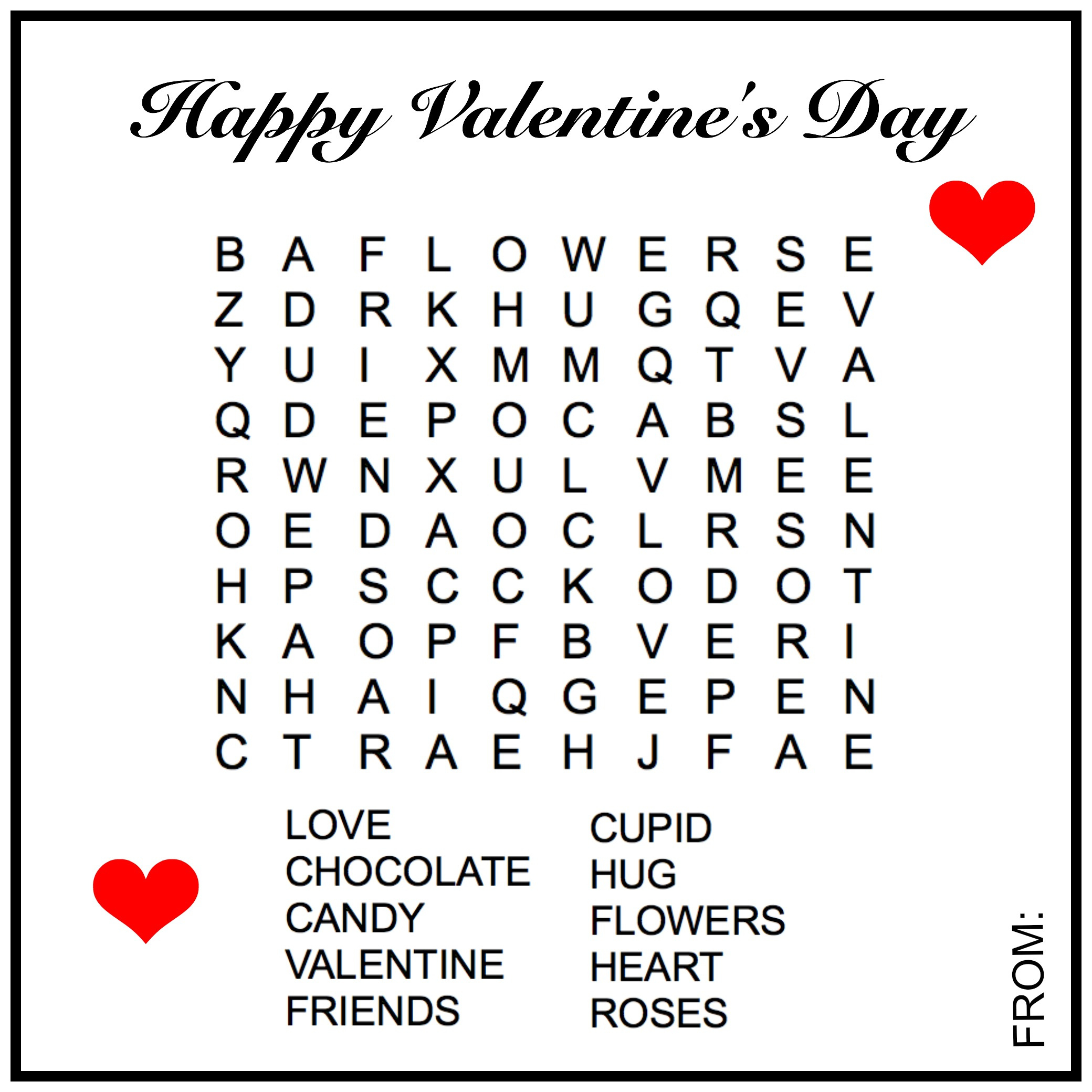 Valentine Word Search - Mountain Laurel Federal Credit Union in Free Printable Valentine Word Search
