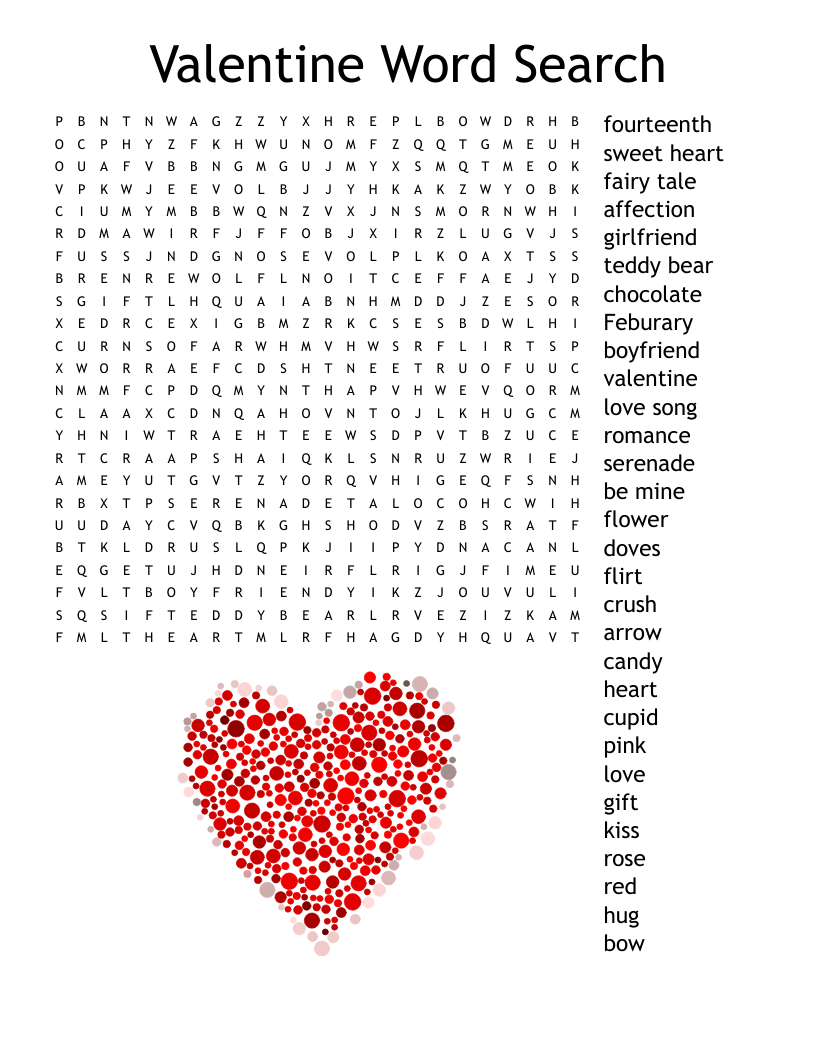Valentine Word Search - Wordmint within Printable Valentine Word Search