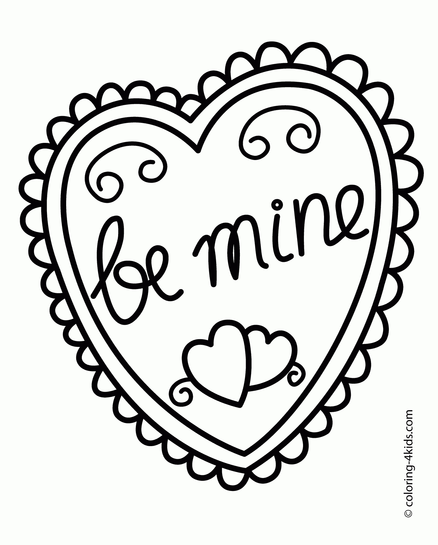 Valentines Coloring Book For Kids Jar Of Hearts Valentines Day pertaining to Printable Valentine Hearts to Color