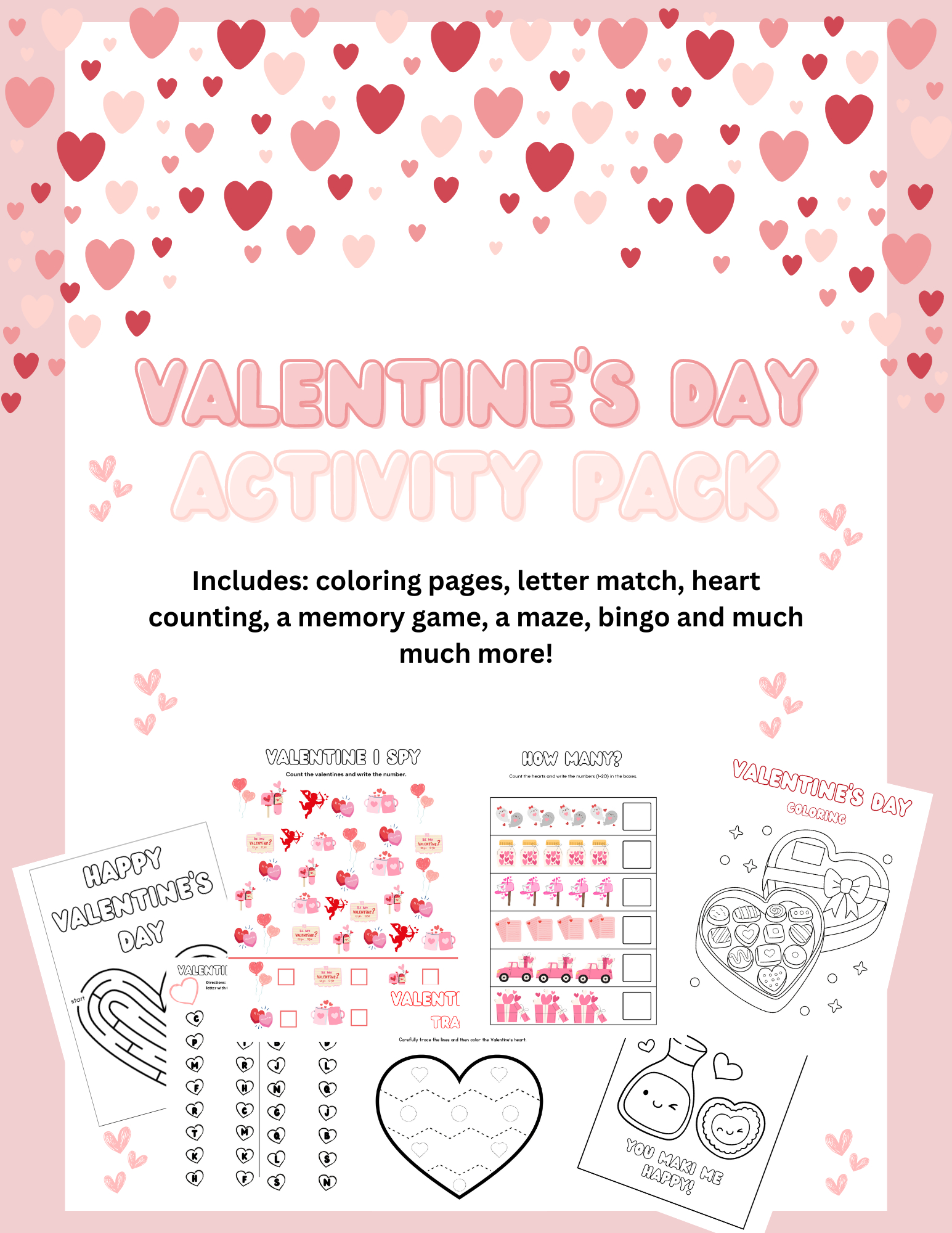 Valentine'S Day Activity Pack Free Printable For Kids — Tiaras for Printable Valentine Activities
