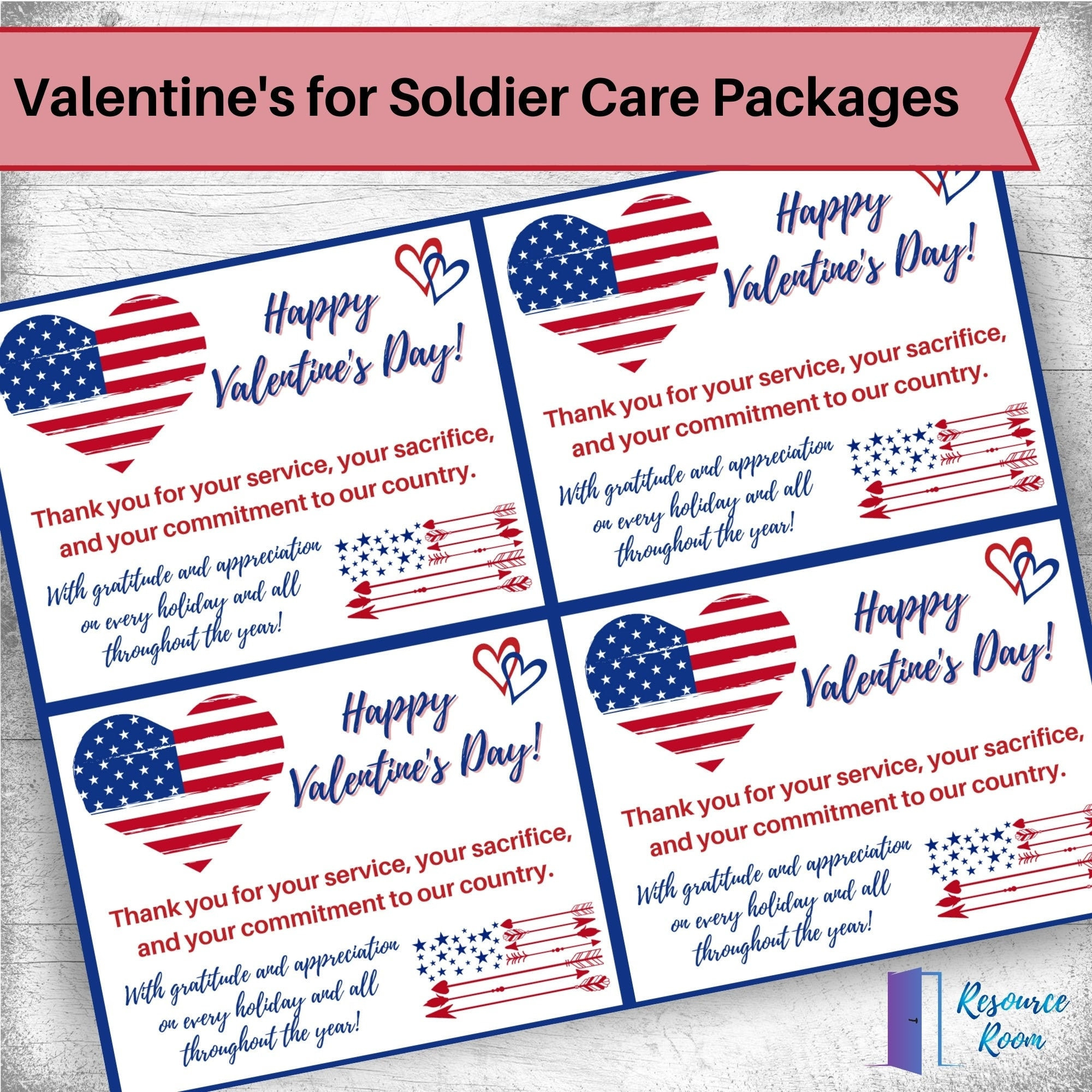 Valentine&amp;#039;S Day Card: Deployed Service Member Care Packages - Etsy Uk with Printable Valentines For Veterans