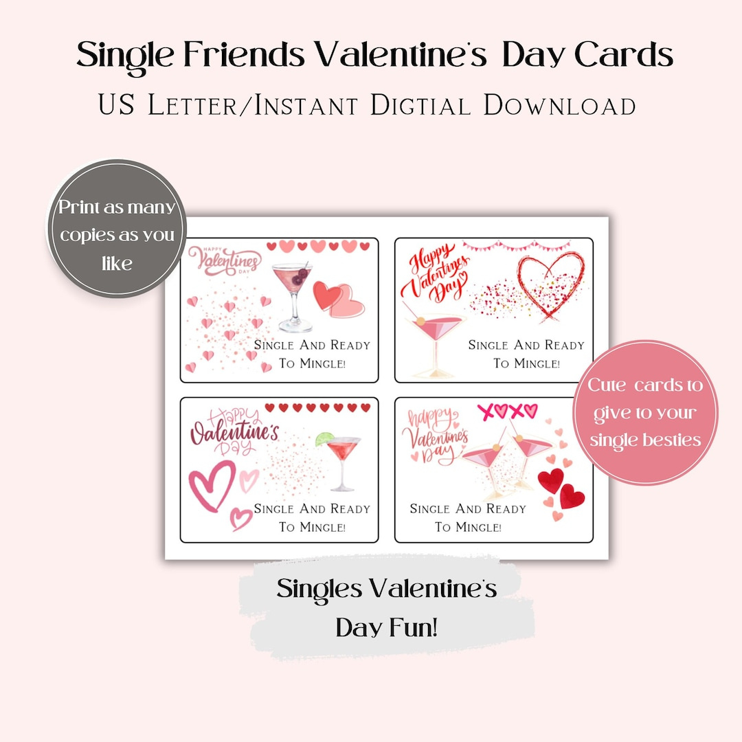 Valentine'S Day Cards For Your Single Friends/Single And Ready To regarding Printable Valentine Cards For Singles