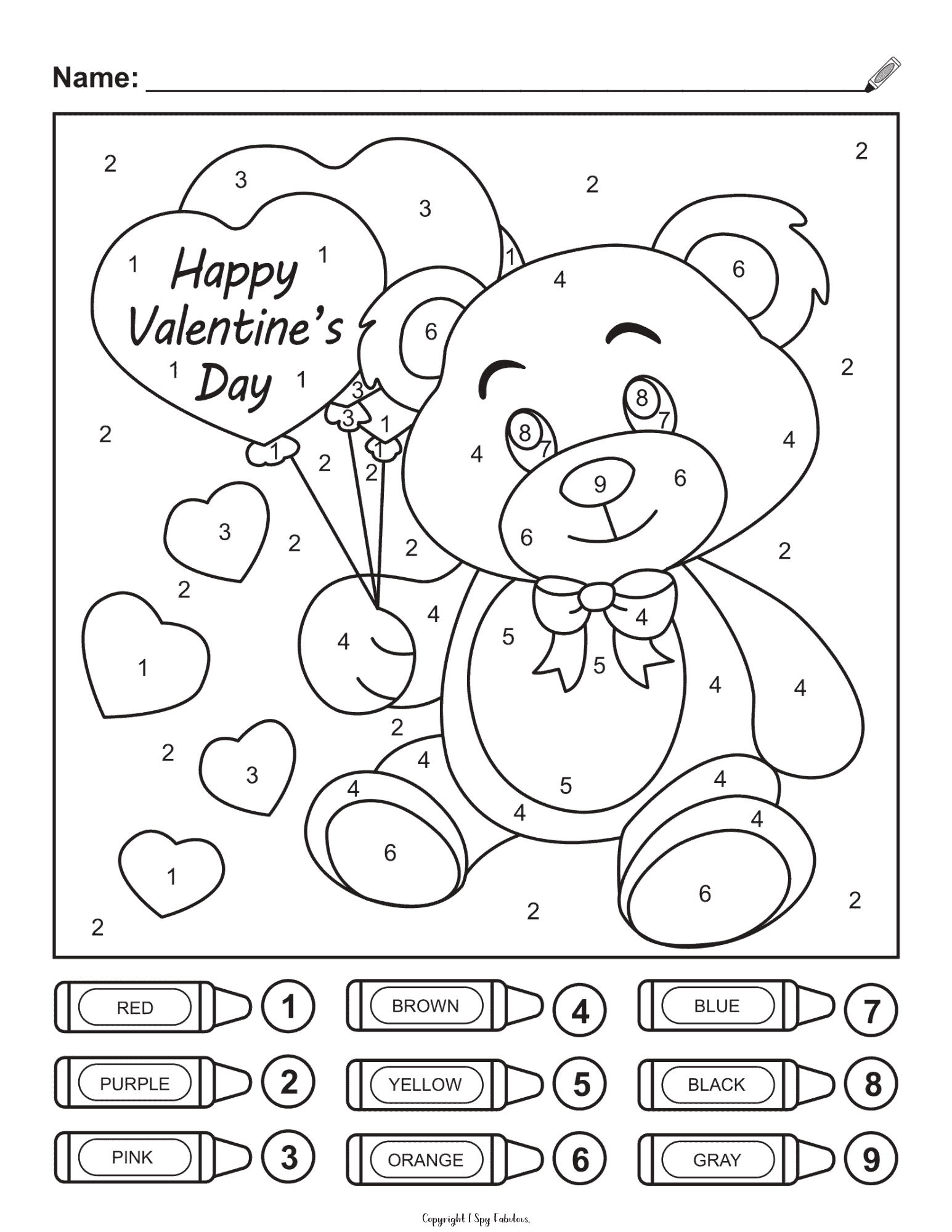 Valentines Day Colornumber Valentine Images To Color in Free Color By Number Valentine Printables