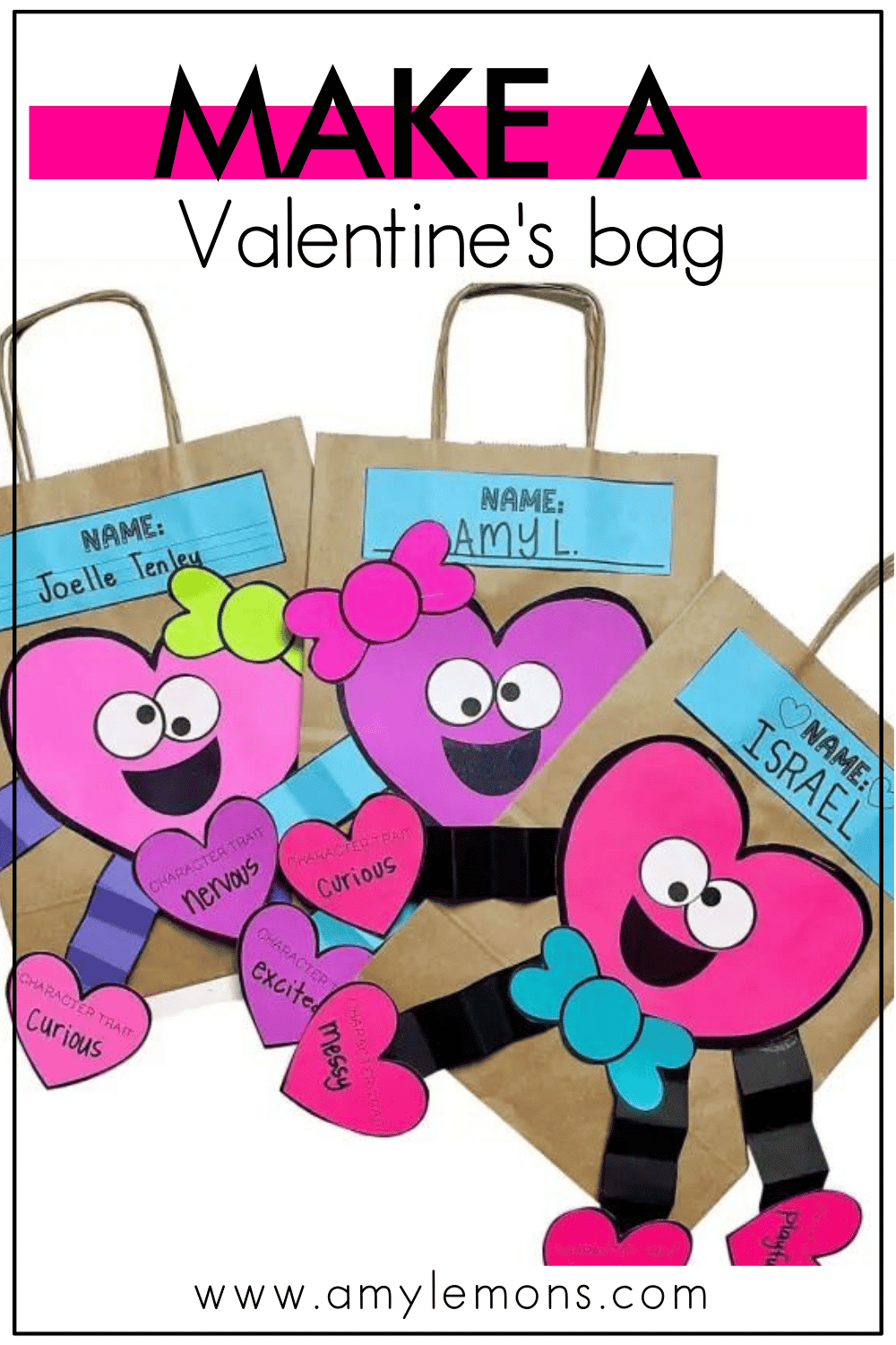 Valentine&amp;#039;S Day Gift Bag Idea And Reading Activity - Amy Lemons with regard to Printable Valentine Bag Decorations