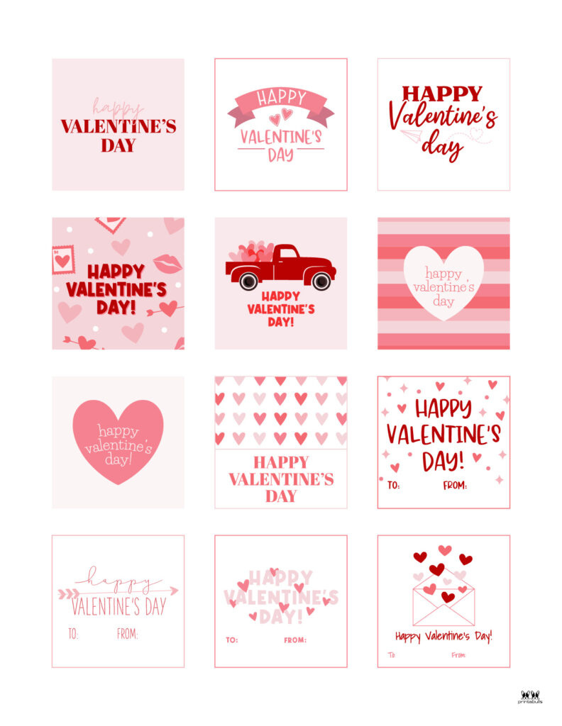 Valentines Day Gift Tags Free Printable Labels With Hearts Free with Printable Valentine Labels Free