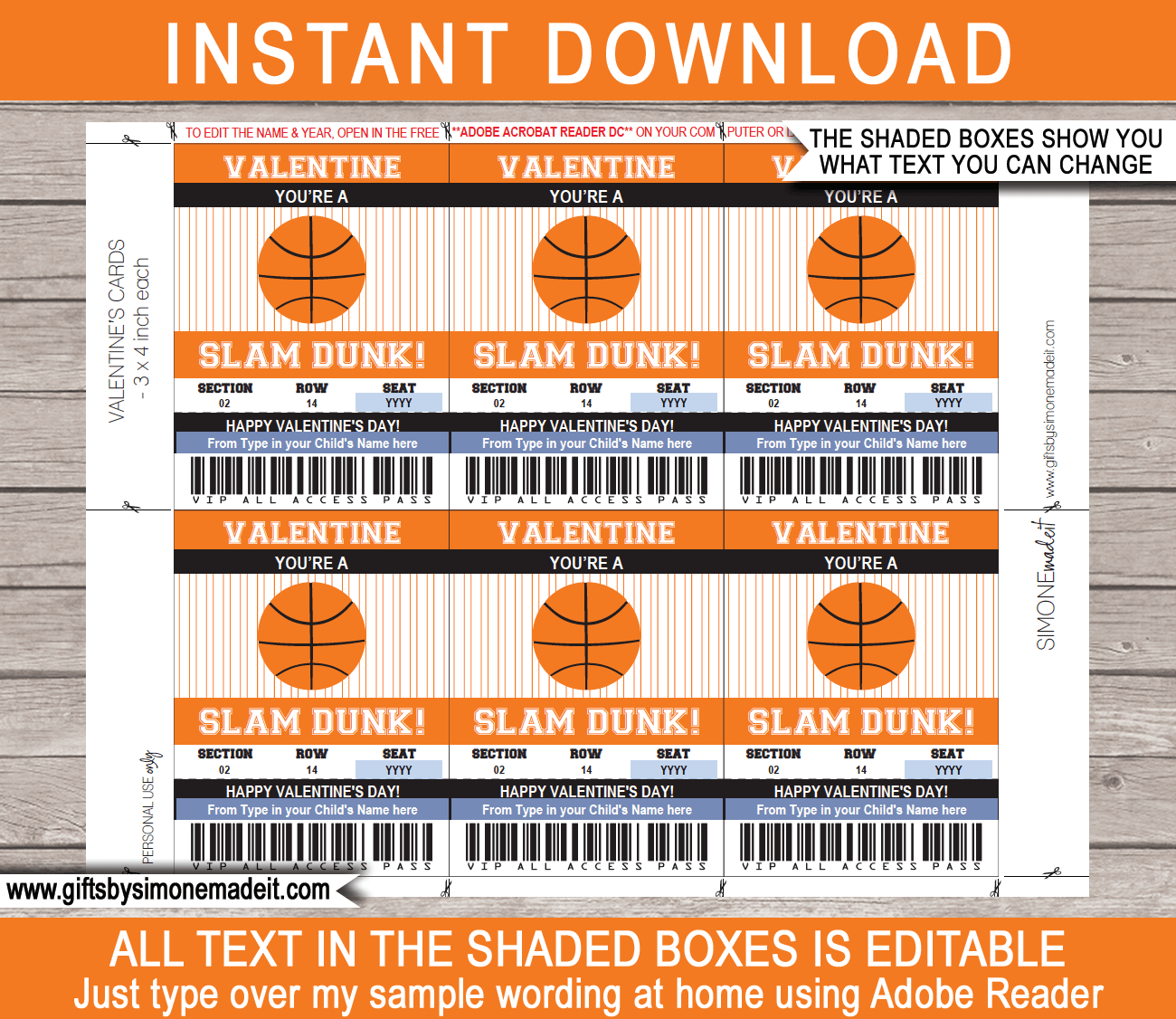 Valentine&amp;#039;S Day Kids Class Gift Tags - Basketball with Free Basketball Valentine Printable