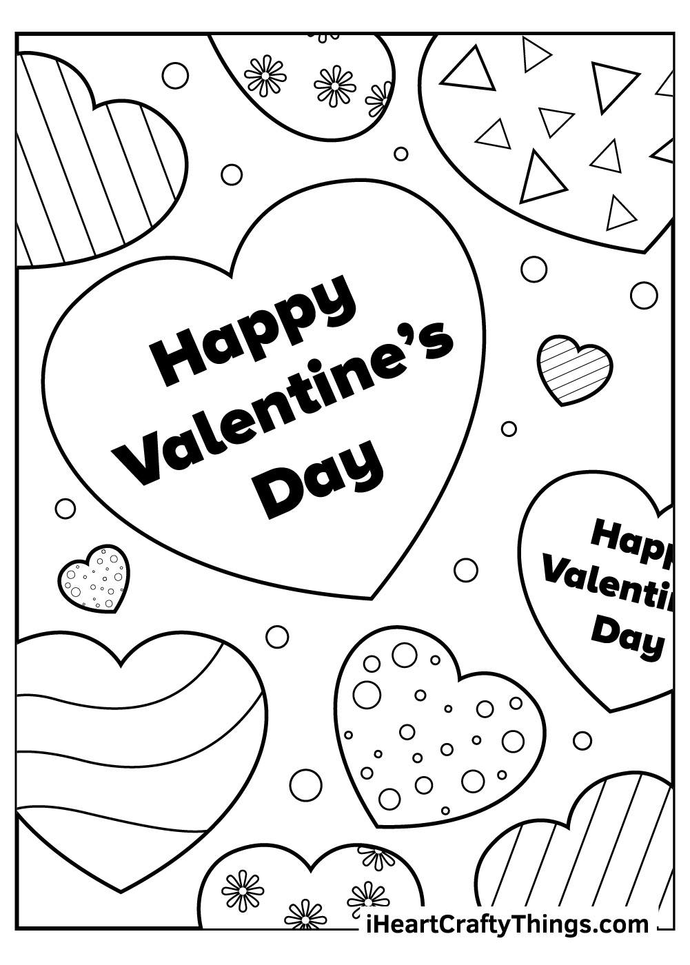Valentines Day Poster Happy Valentines Day Coloring Page For Kids with Printable Valentines Pictures To Color