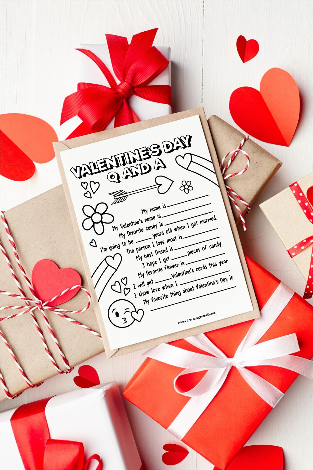 Valentine&amp;#039;S Day Questionnaire Printable For Kids - The Super Mom Life with regard to Printable Valentine Questionnaire For Kids