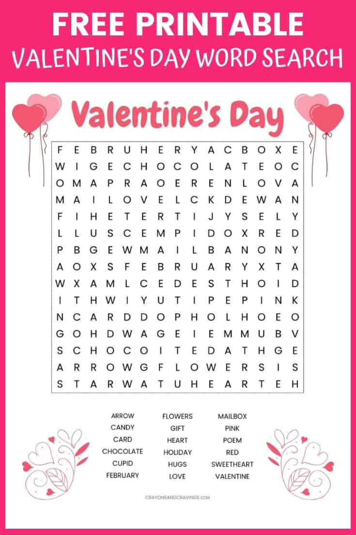 Valentine&amp;#039;S Day Word Search (Free Printable For Kids!) intended for Printable Valentine Word Search Free