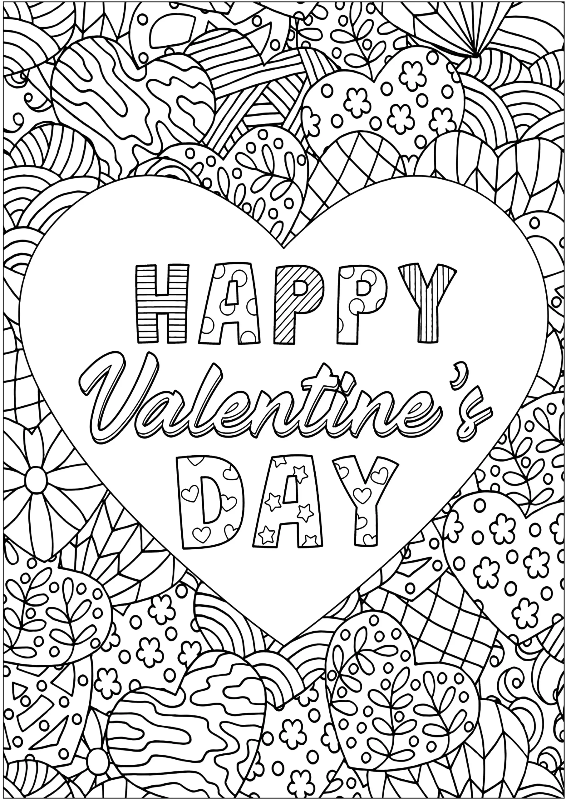 Valentine&amp;#039;S Heart With Intricate Designs - Valentine&amp;#039;S Day within Valentine Adult Coloring Pages Printable