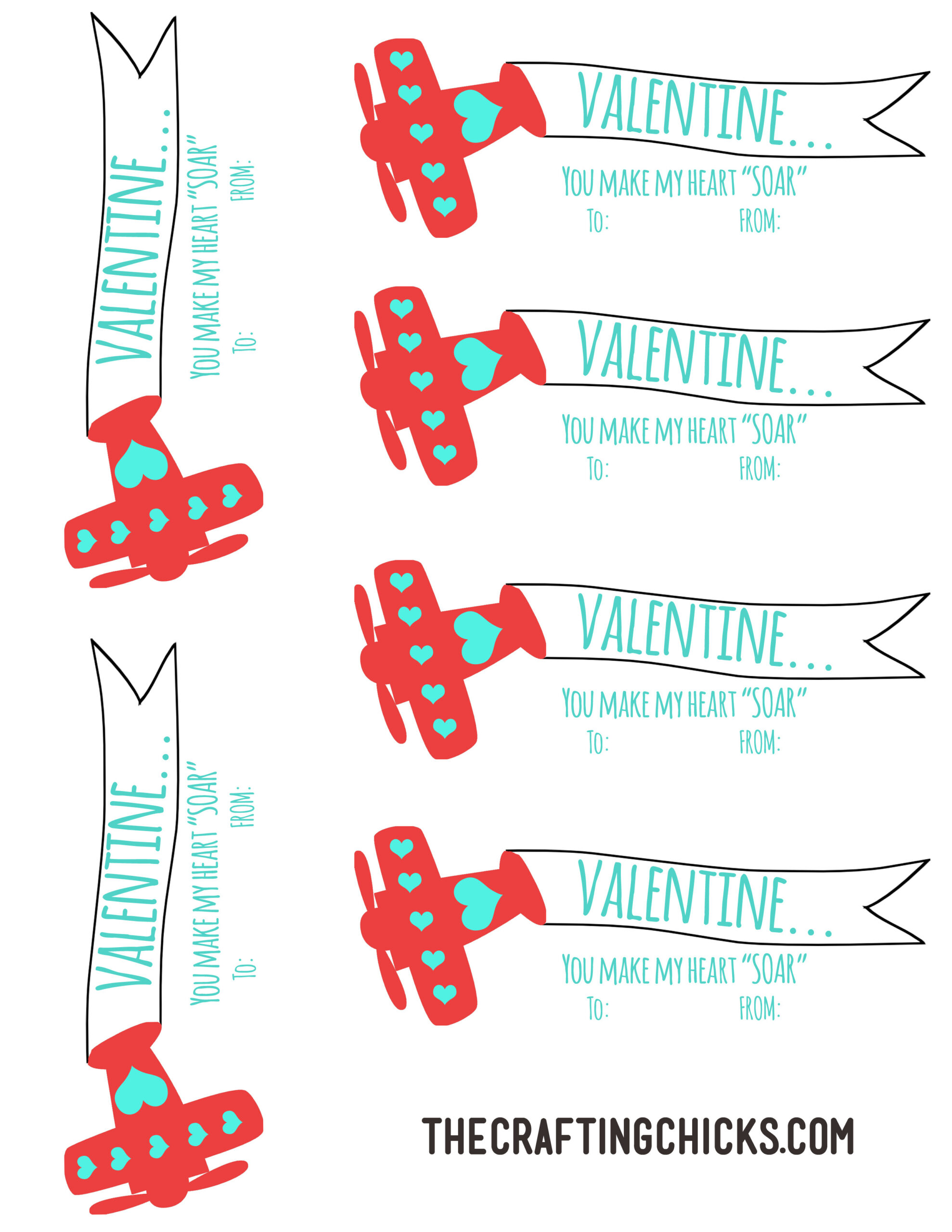 You Make My Heart &amp;quot;Soar&amp;quot; Airplane Valentines *Free Printable - The intended for Free Printable Airplane Valentines