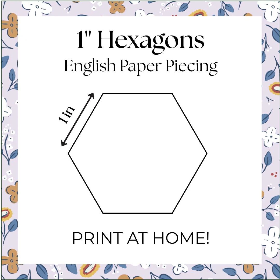 1 Hexagons Template Instant Pdf Download