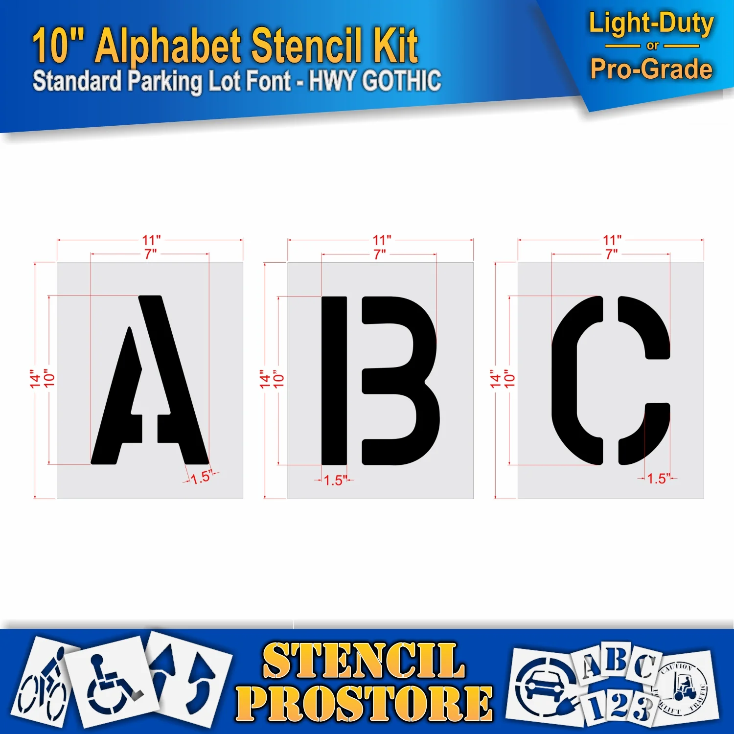 10 In Alphabet Marking Paint Kit Stencil