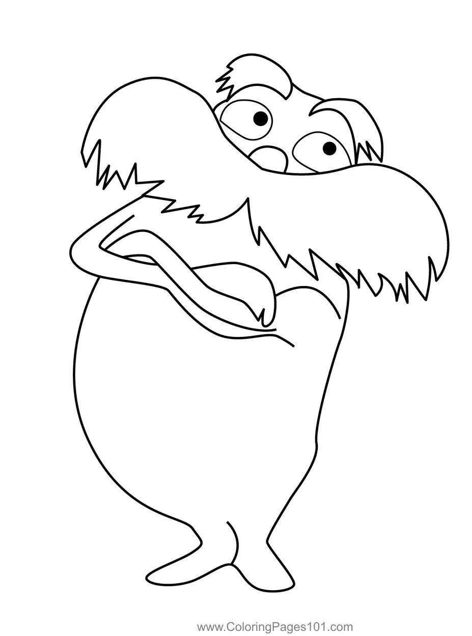 101809 Thinking Lorax Coloring Page 101809 Thinking Lorax Coloring Page