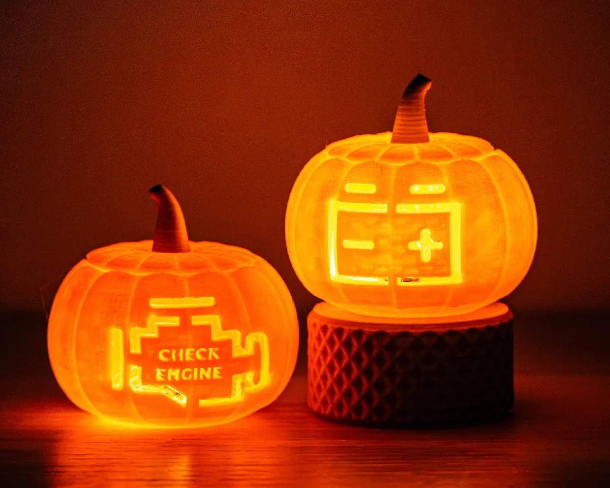 1048844 Car Lights Pumpkin Scary Dashboard Warning Tealigh