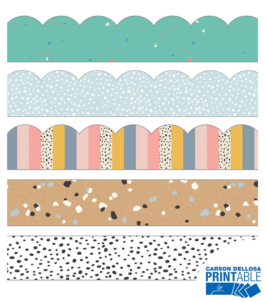 109632 E1 We Belong Patterned Printable Bulletin Board Borders Set 109632 E1
