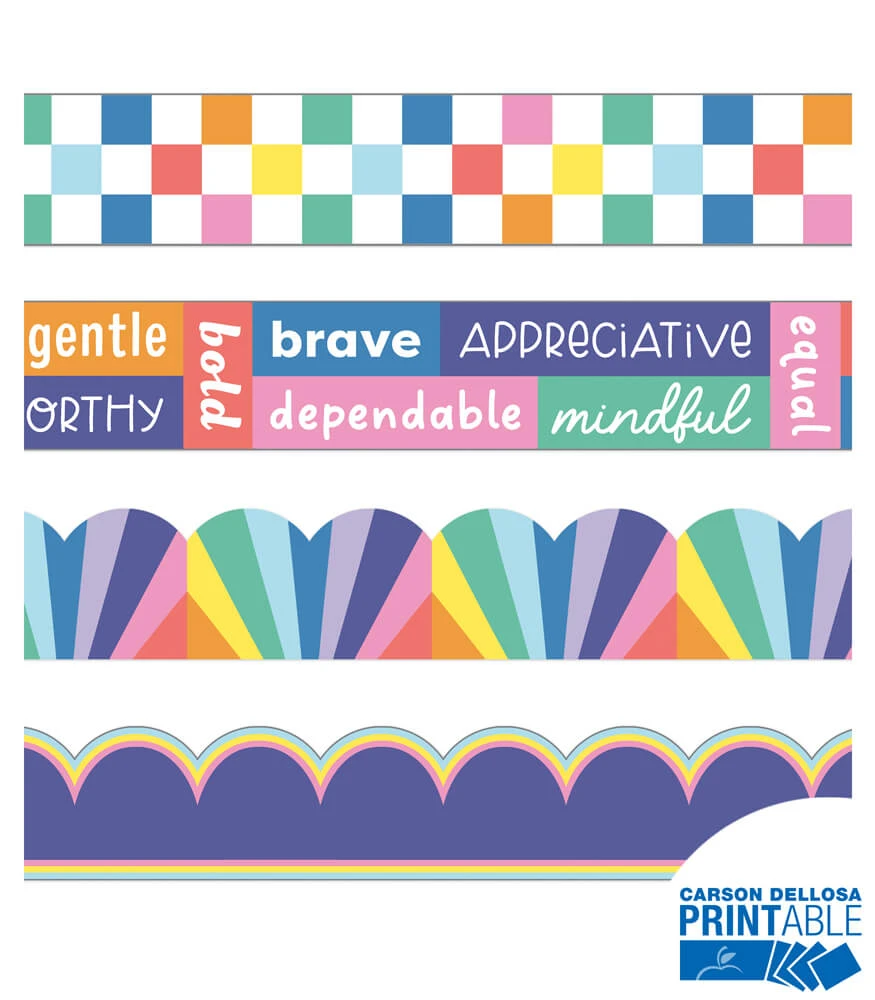 109650 E1 We Stick Together Printable Bulletin Board Borders Set 109650 E1