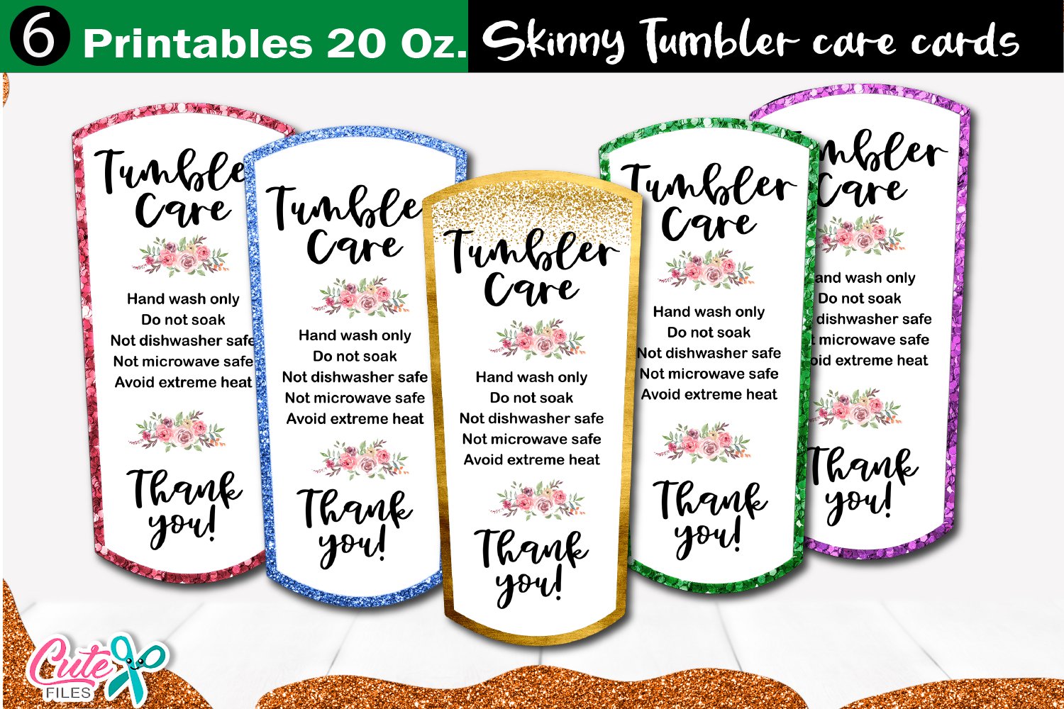1131530 Skinny Tumbler Care Cards Printables