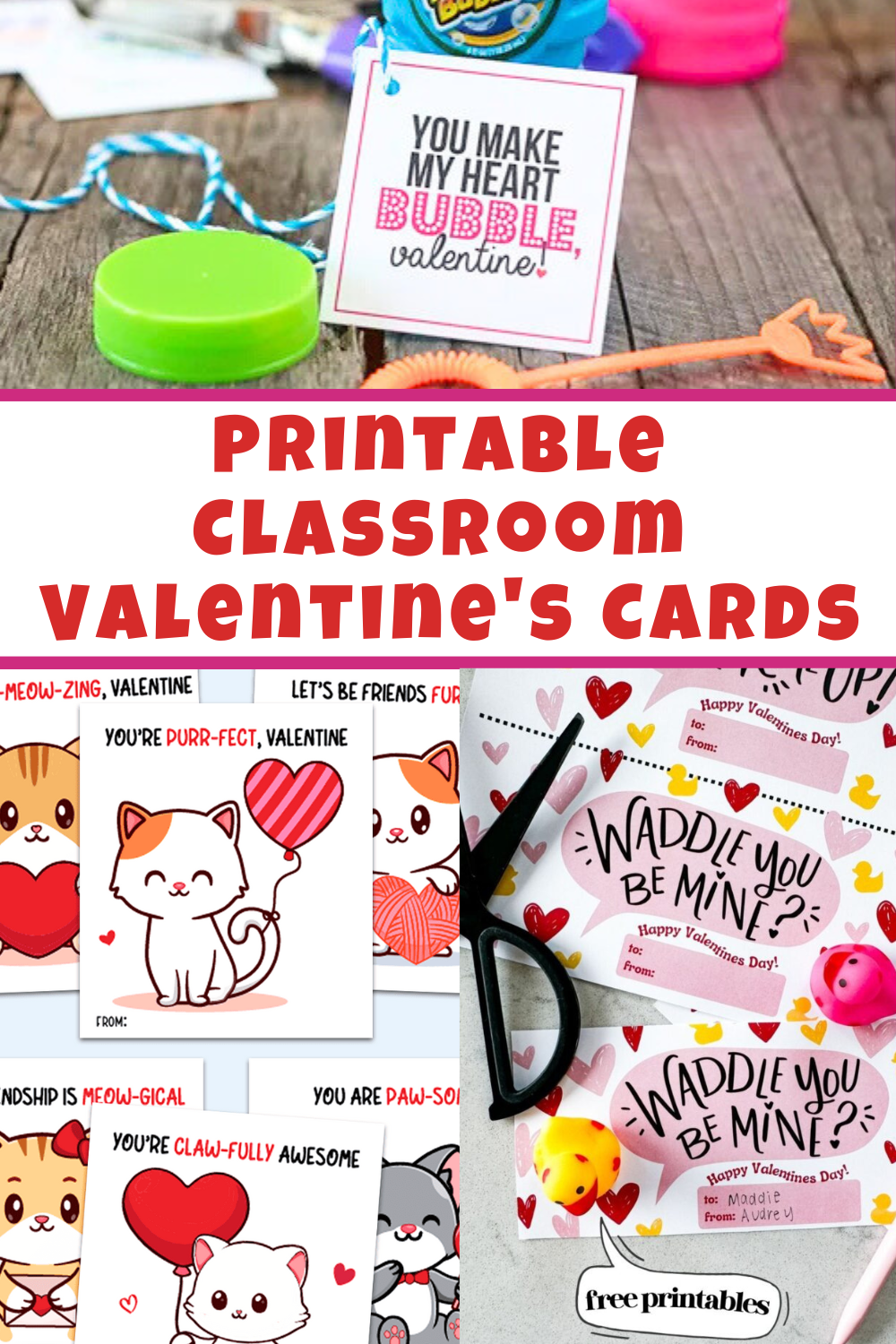 free classroom valentine printables