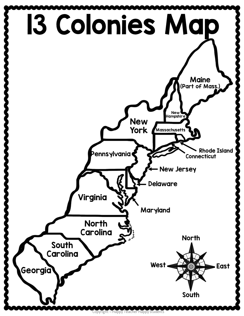 13 Colonies Map Quiz 13 Colonies Map Worksheet Blank 13 Colonies Map 13 Colonies Test Homeschoo