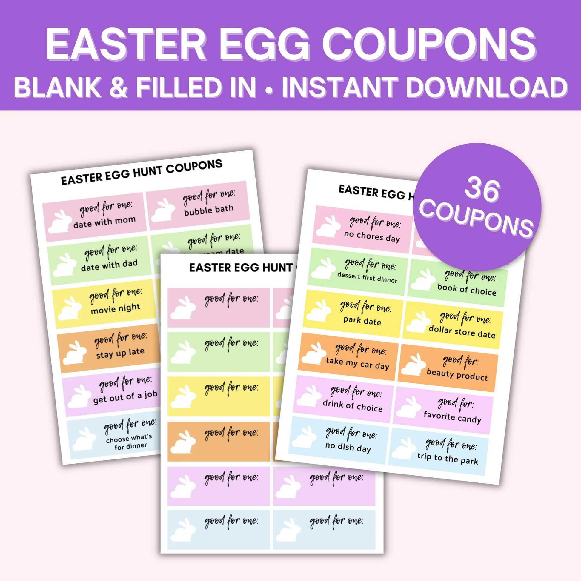 24 Easter Egg Hunt Coupons Blank Filled In