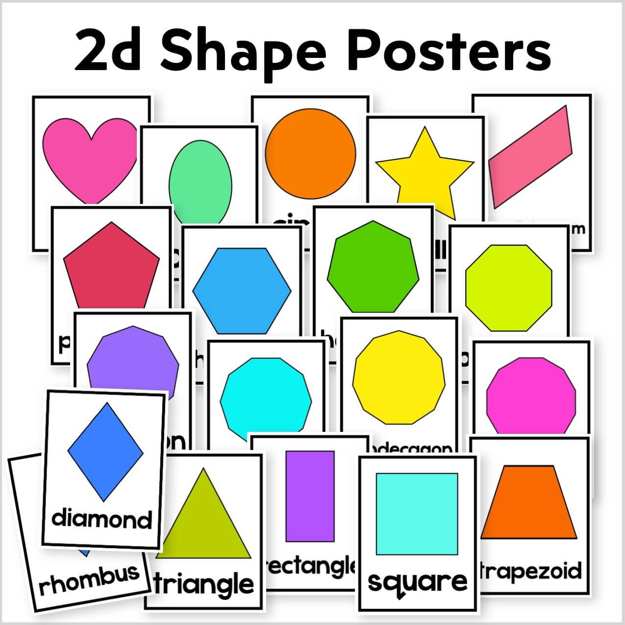 2d And 3d Shape Posters