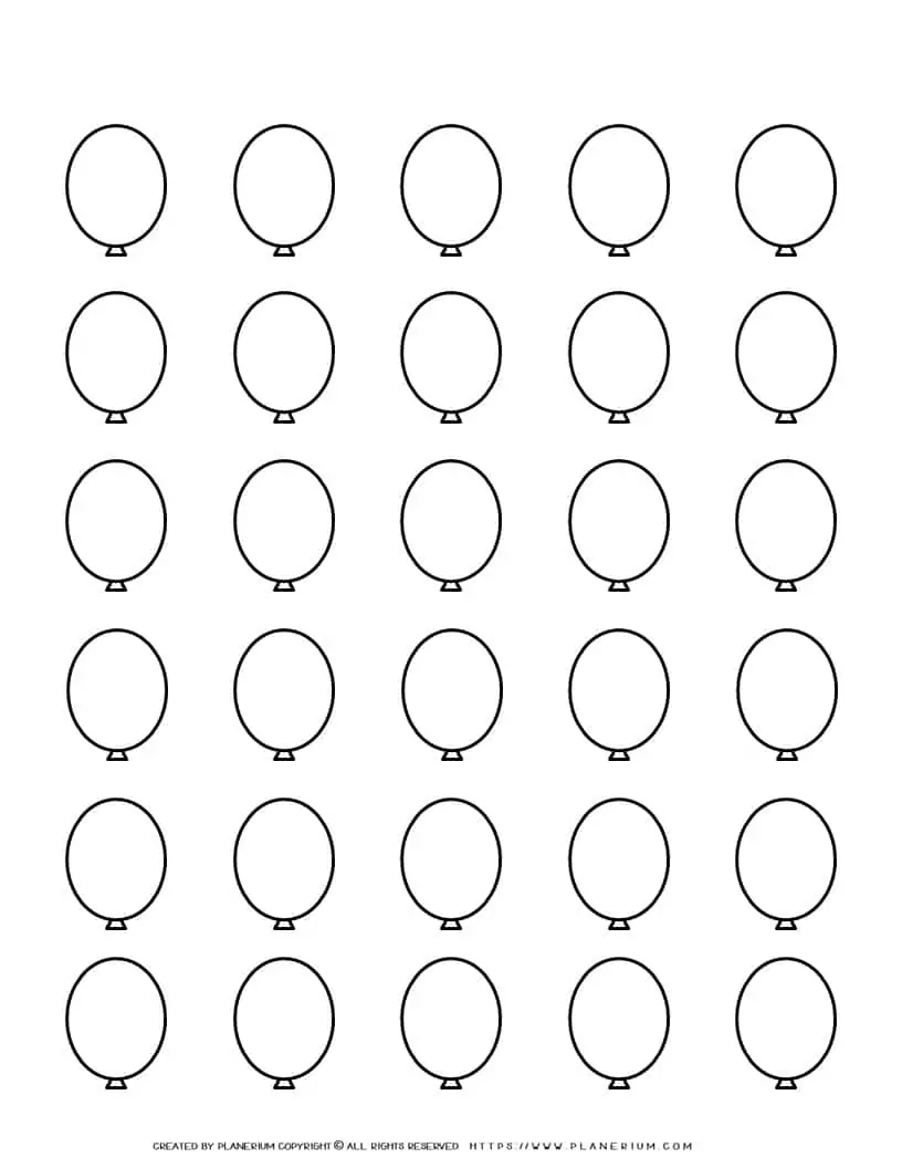 30 Balloons Template