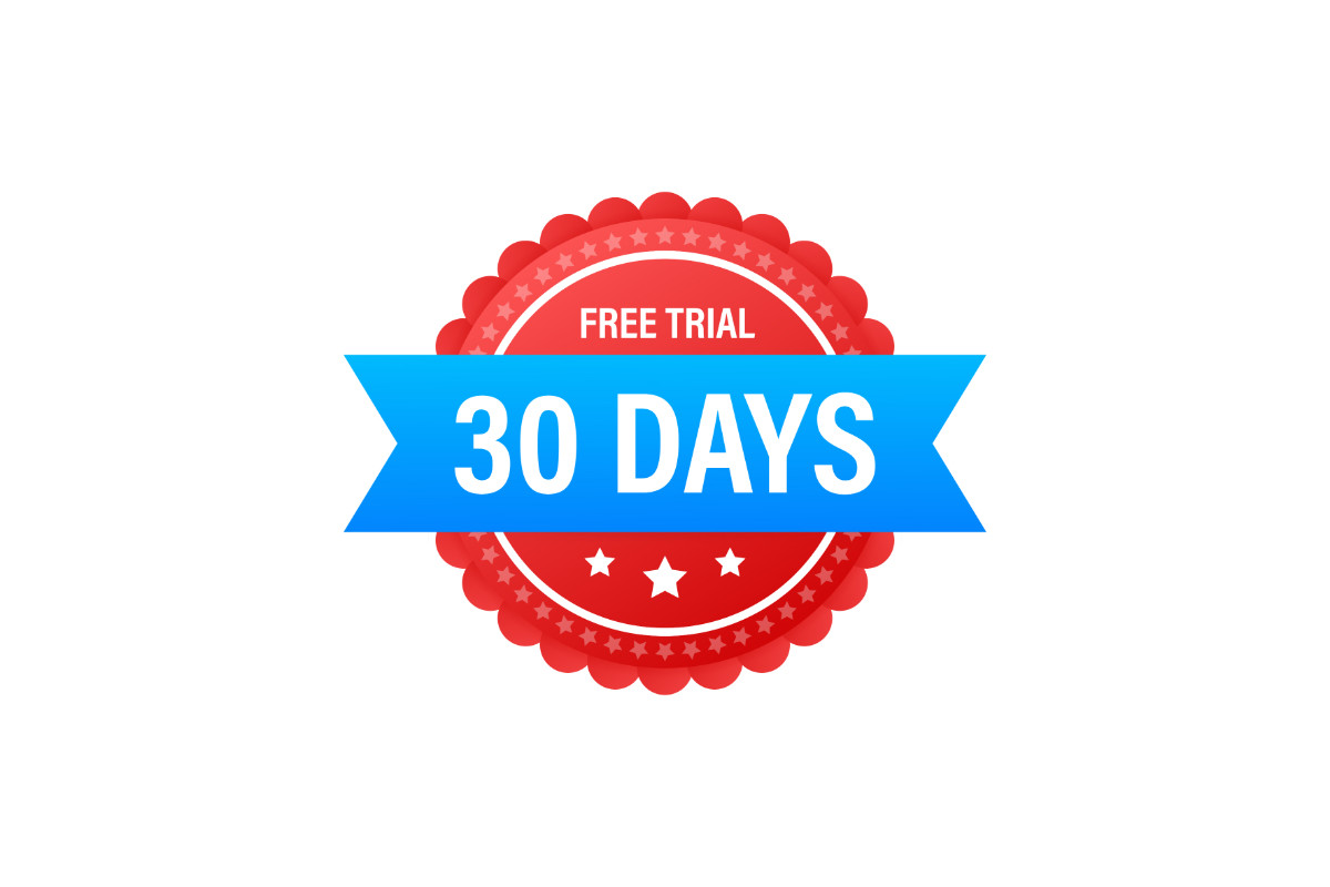 30 Days Free Trial Label Badge Sticker