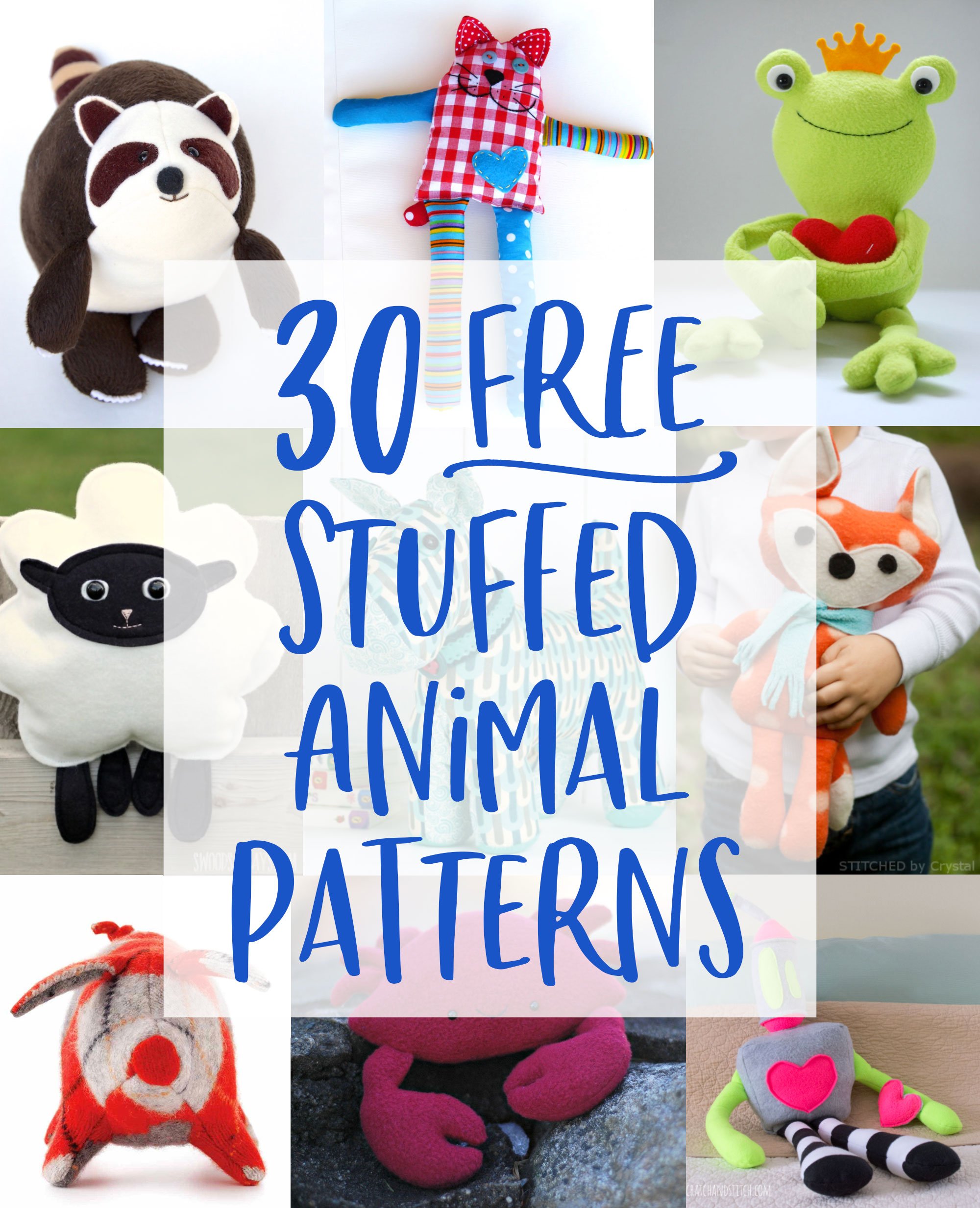 30 Free Stuffed Animal Patterns Tutorials