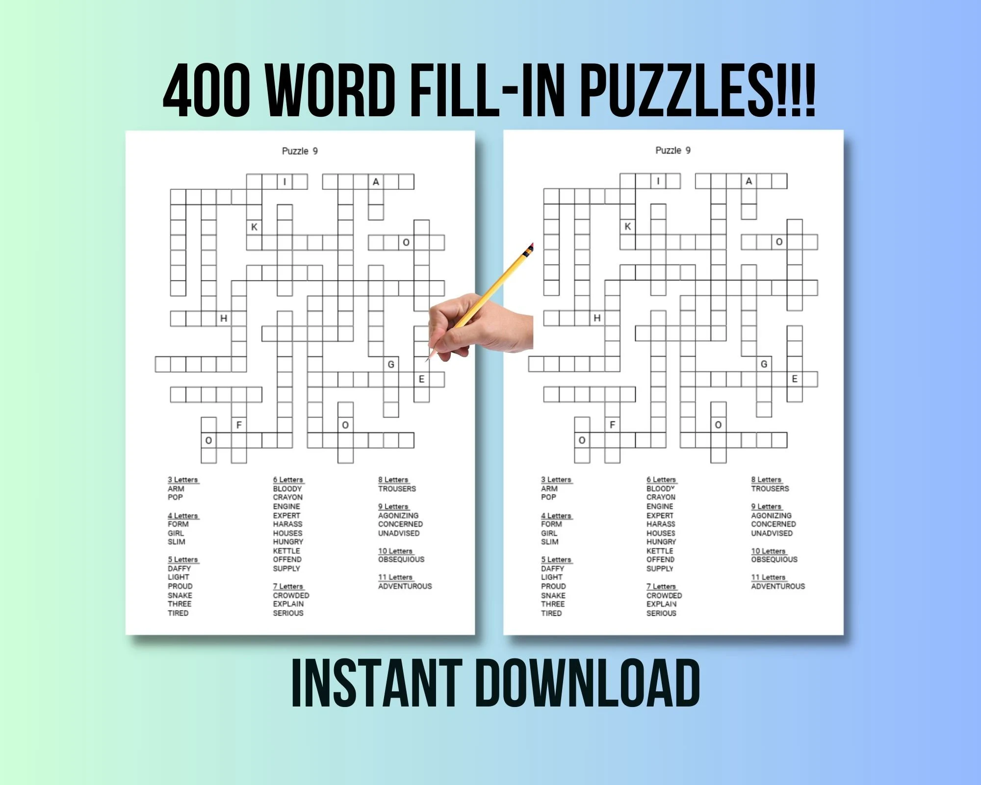 400 Printable Word Fill In Puzzles For 400 Printable Word Fill In Puzzles For
