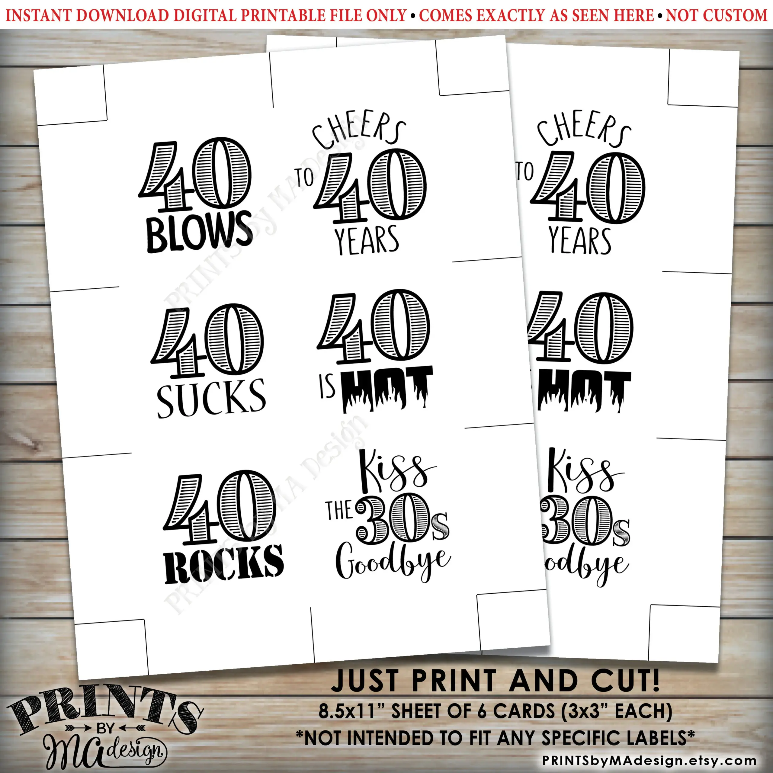 40th Birthday Party Candy Signs Candy 40th Birthday Party Candy Signs Candy