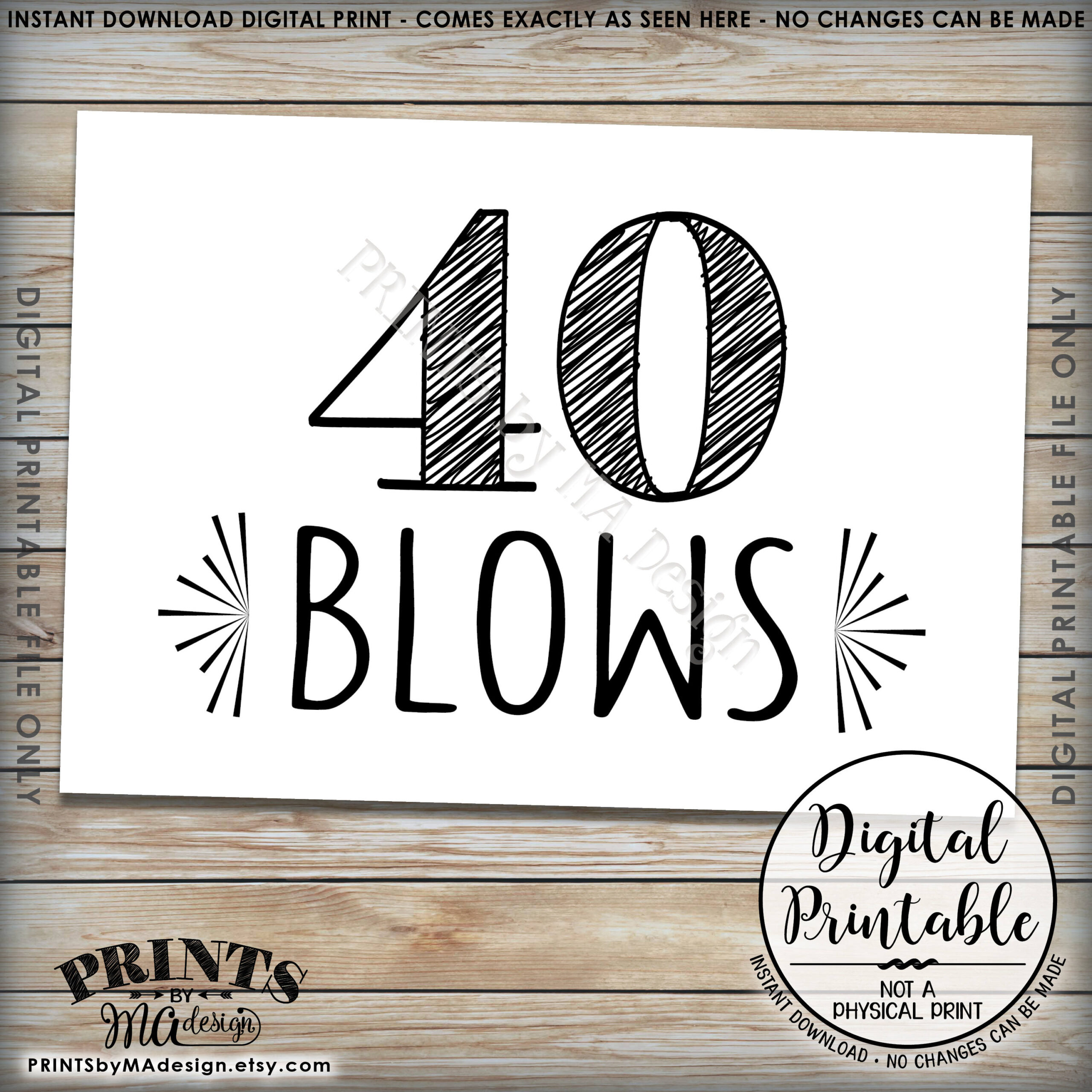 40th Birthday Signs 40 Sucks 40 Blows 40