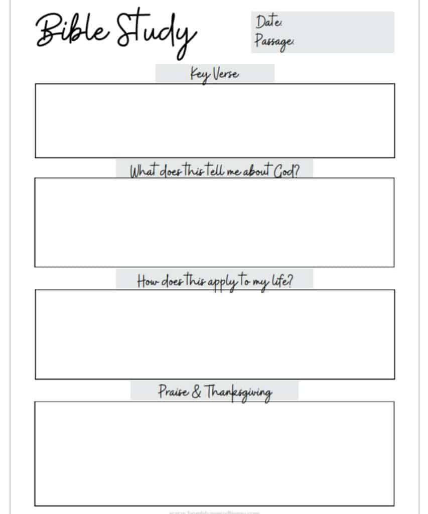 5 Free Printable Bible Study Worksheets For Christian Women