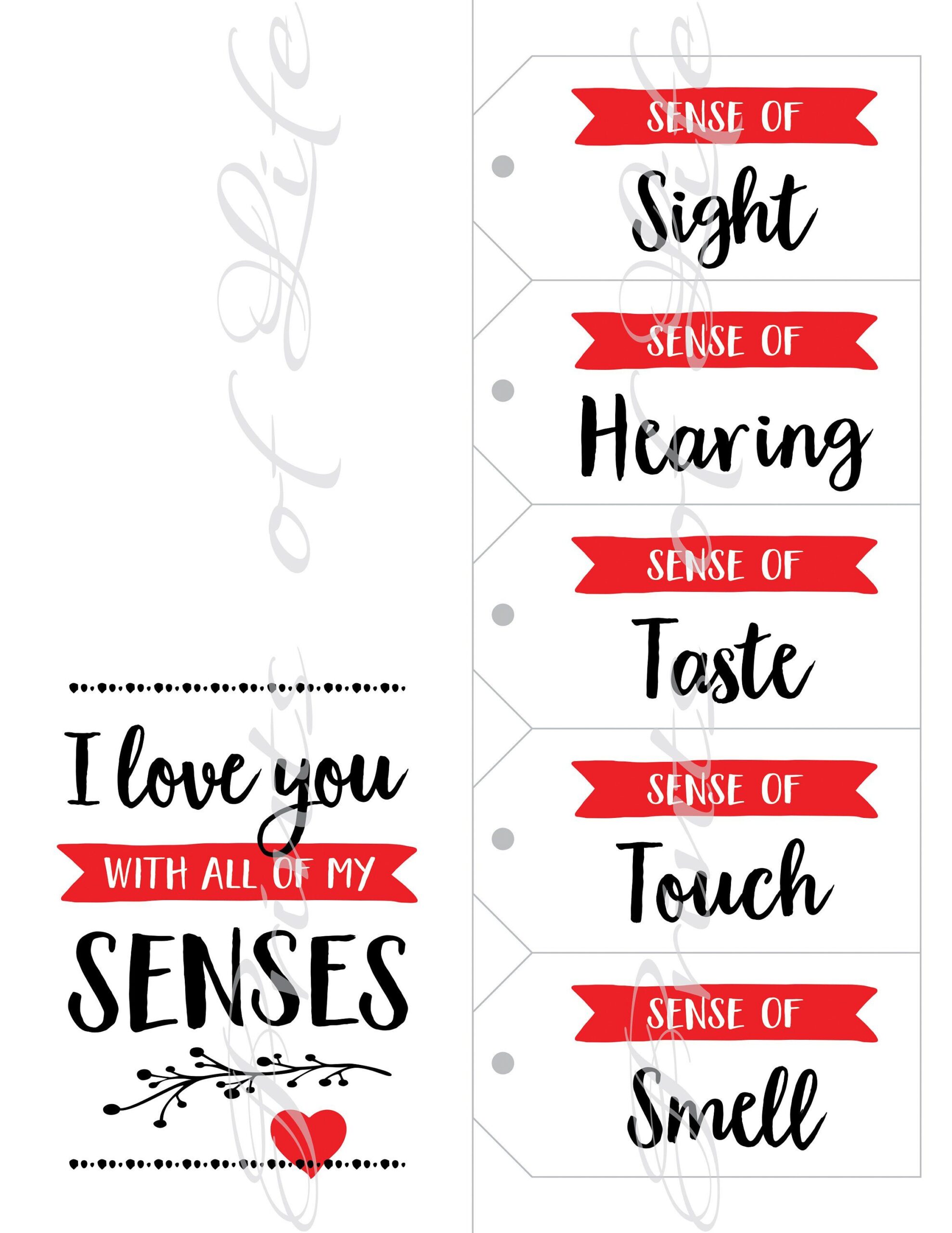 5 Senses Tags Printable Free